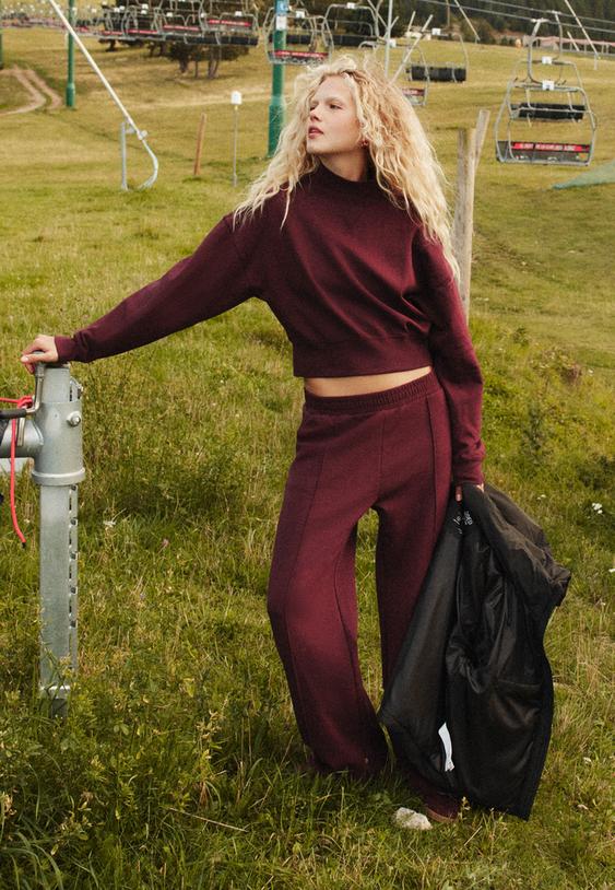 faded high neck sweatshirt