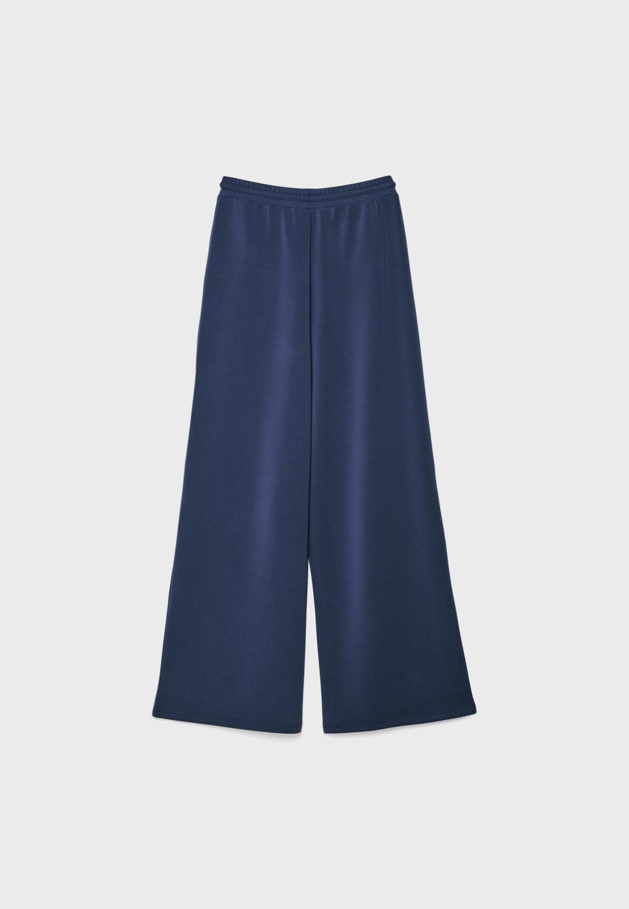 Soft-touch palazzo jogger trousers — Dark blue
