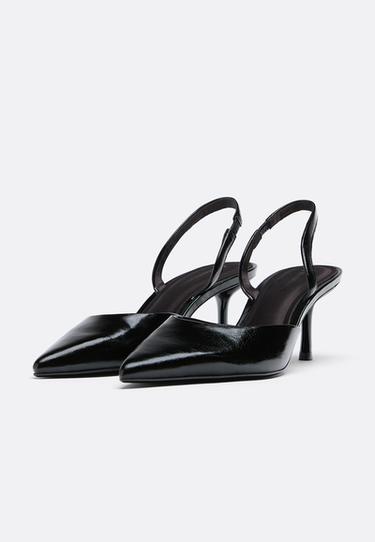 Wide-leg. Basic heeled shoes — BLACK  2