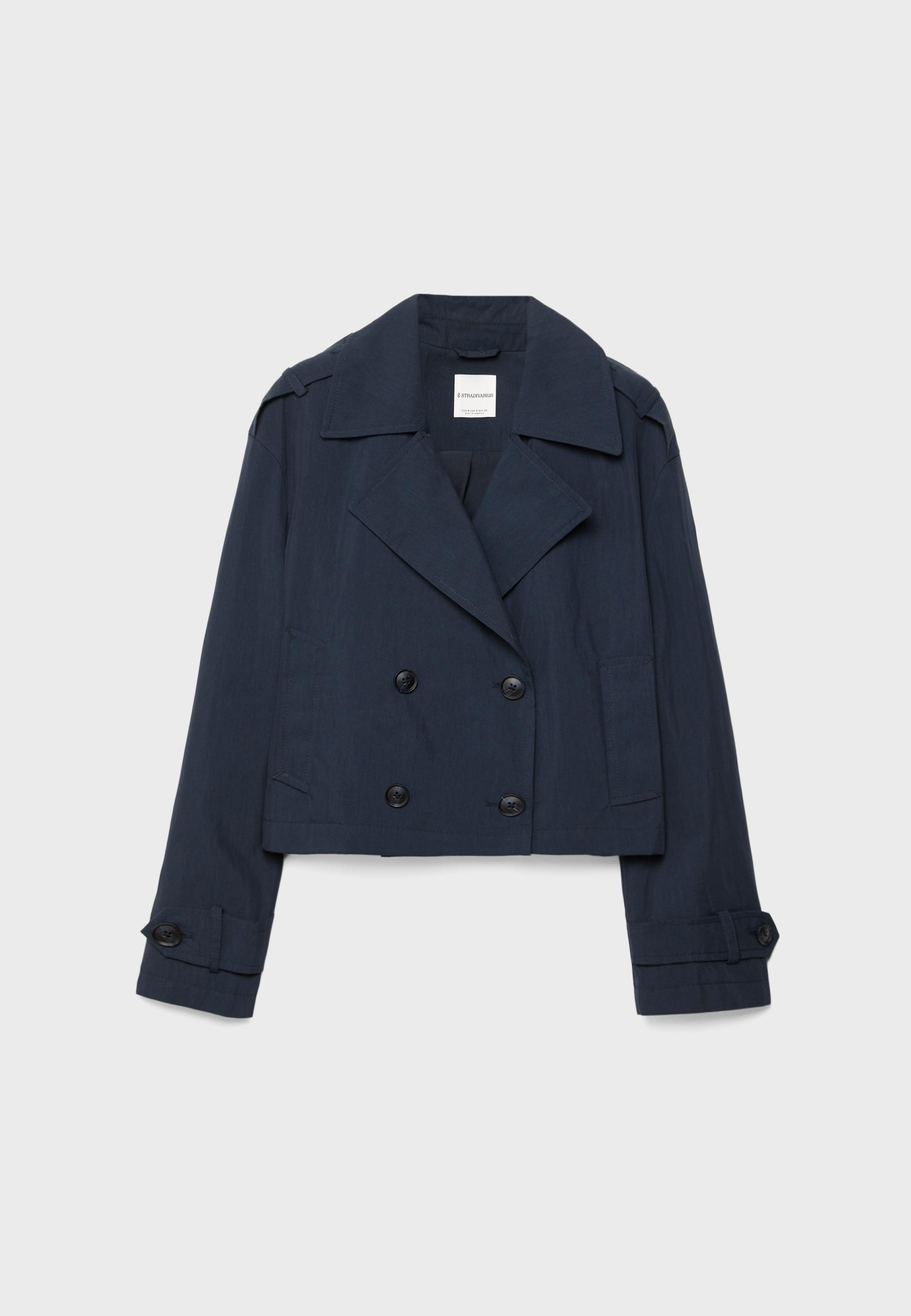 Kısa kruvaze trençkot