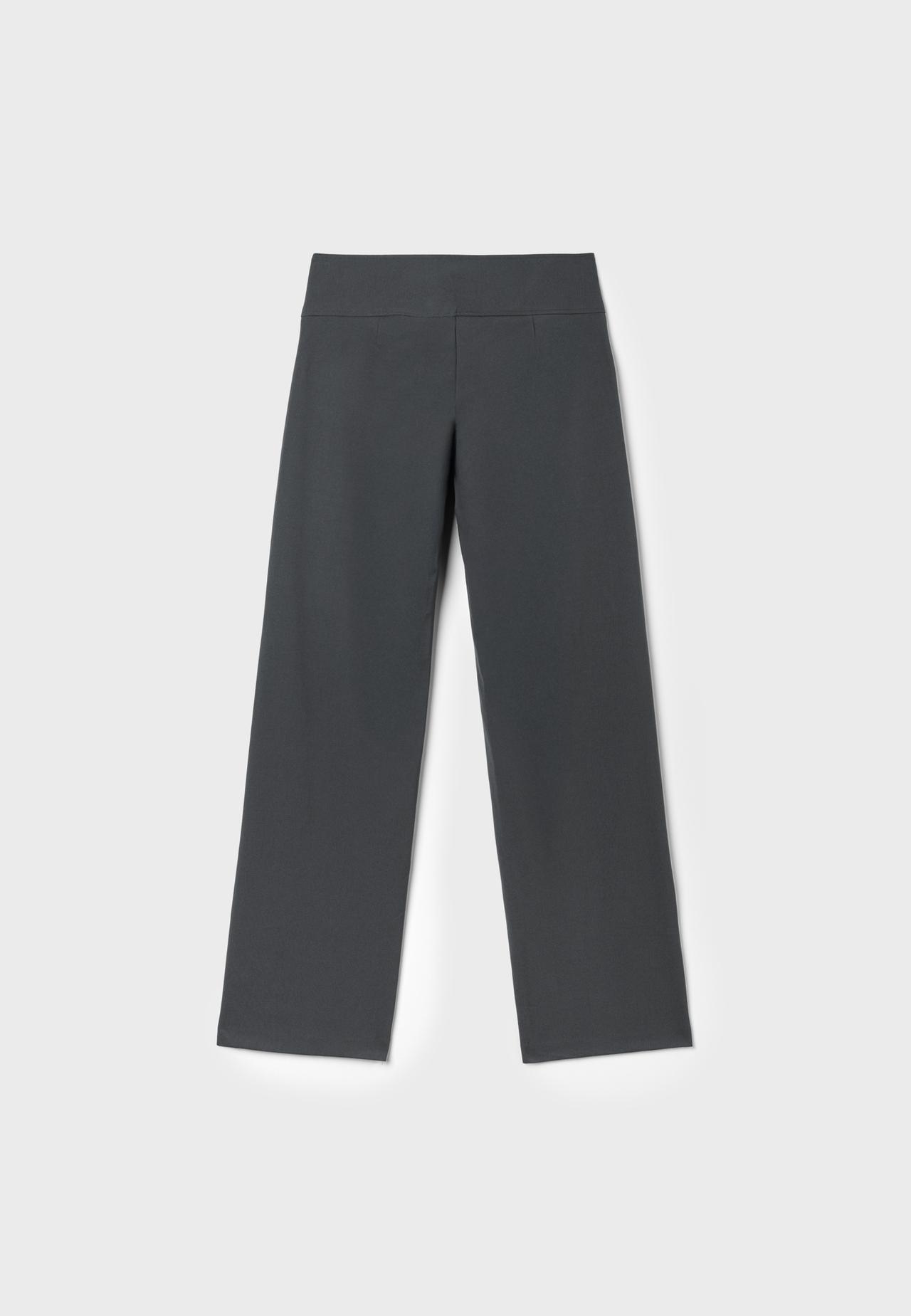 Straight-leg trousers with buckle detail — Grey