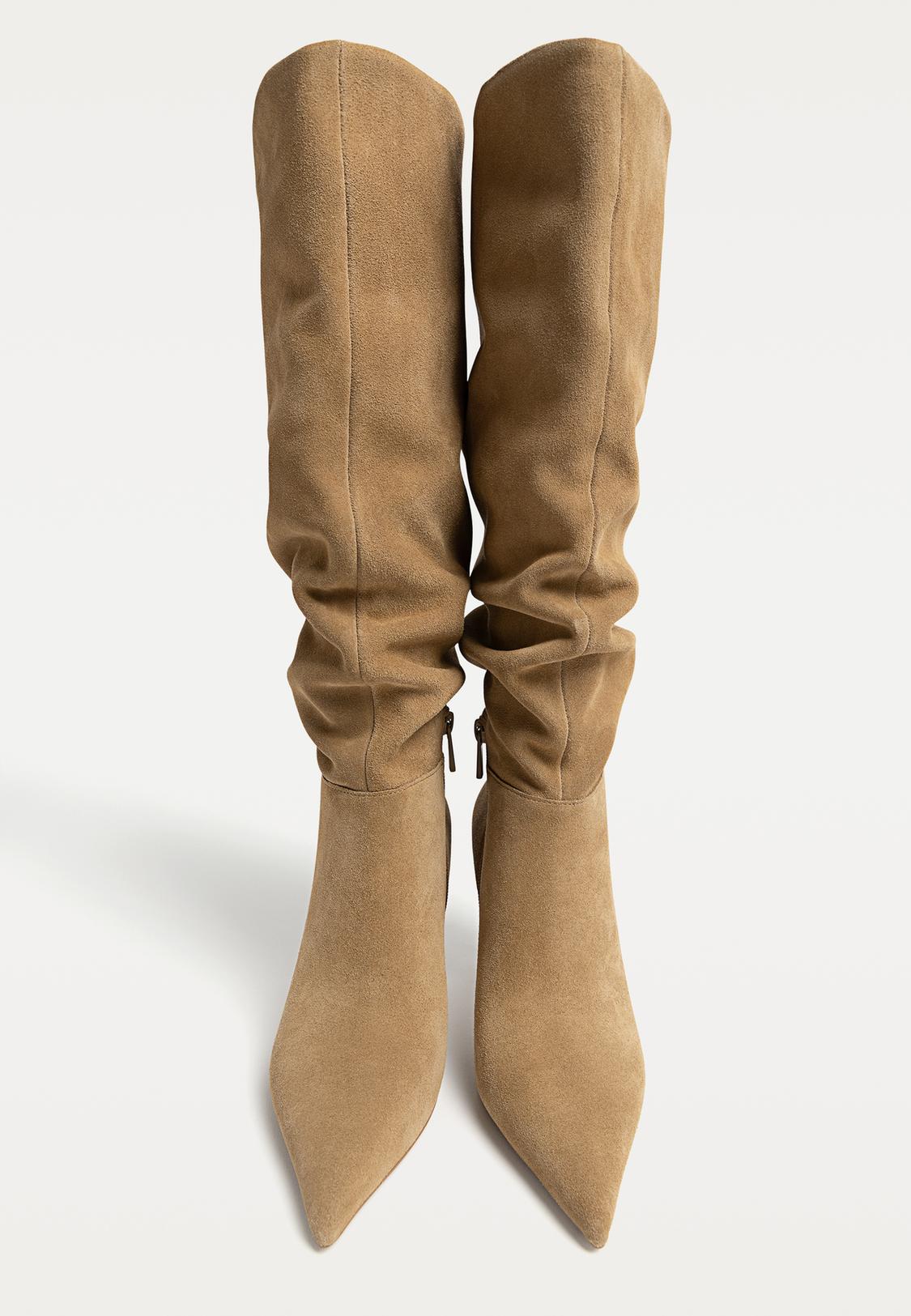 Split Suede High Heel Boots High Heel Ankle Boots Woman Heel Cm