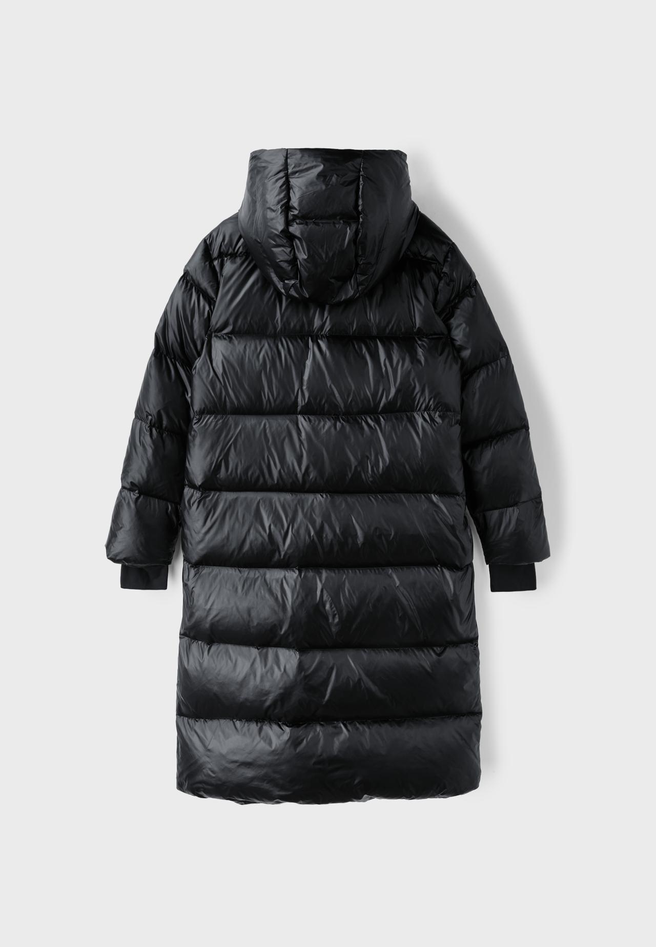 Shiny padded coat — Black