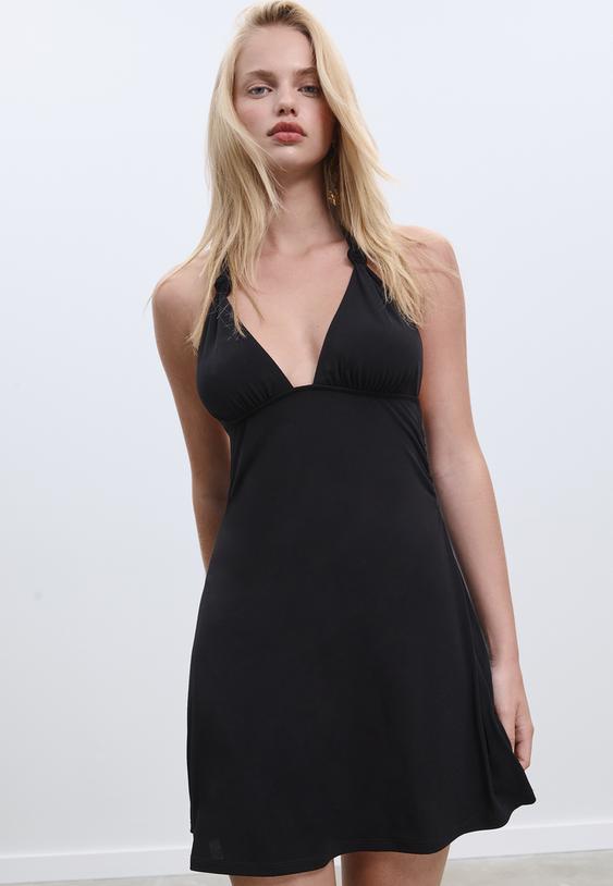 vestido fluido corto nudos