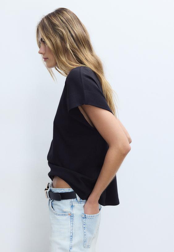 b06 t shirt basic a maniche cadenti