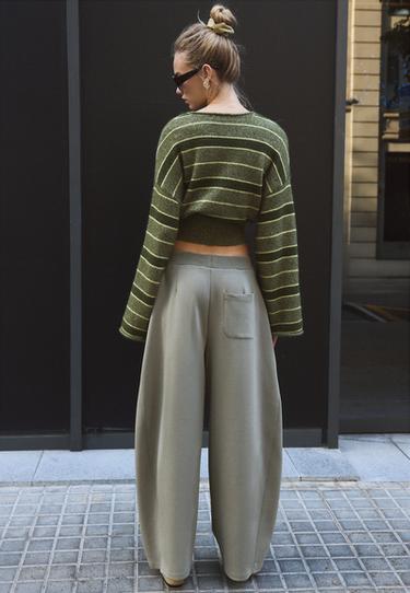 Wide-leg barrel jogger trousers — Brown 5