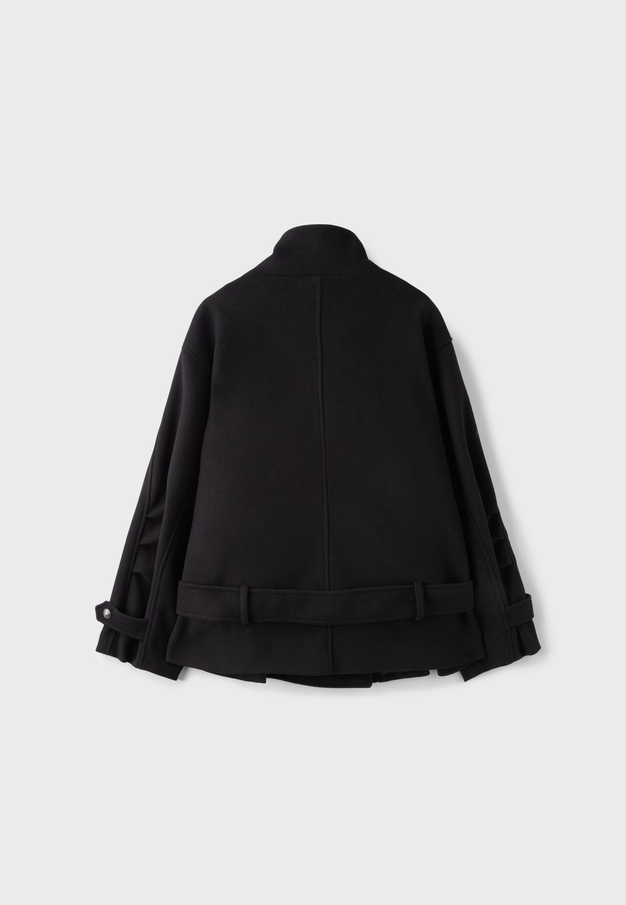 High neck buttoned jacket — Black
