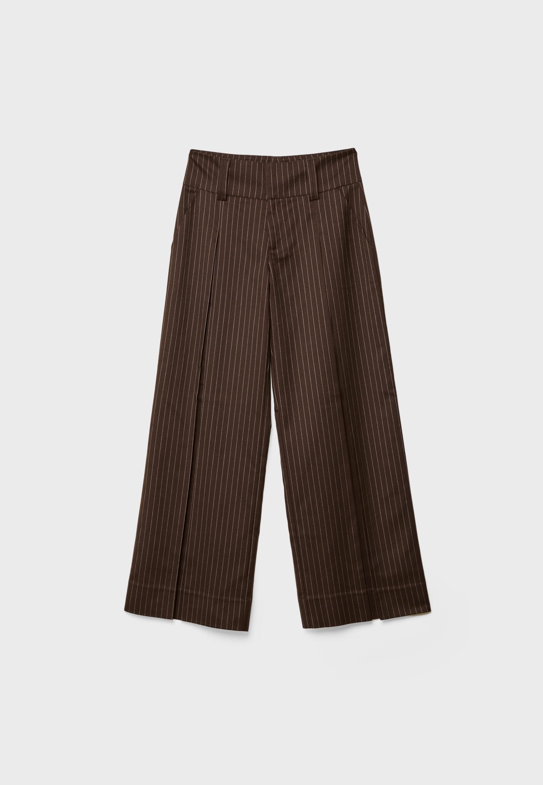 Smart trousers with striped waistband — Brown