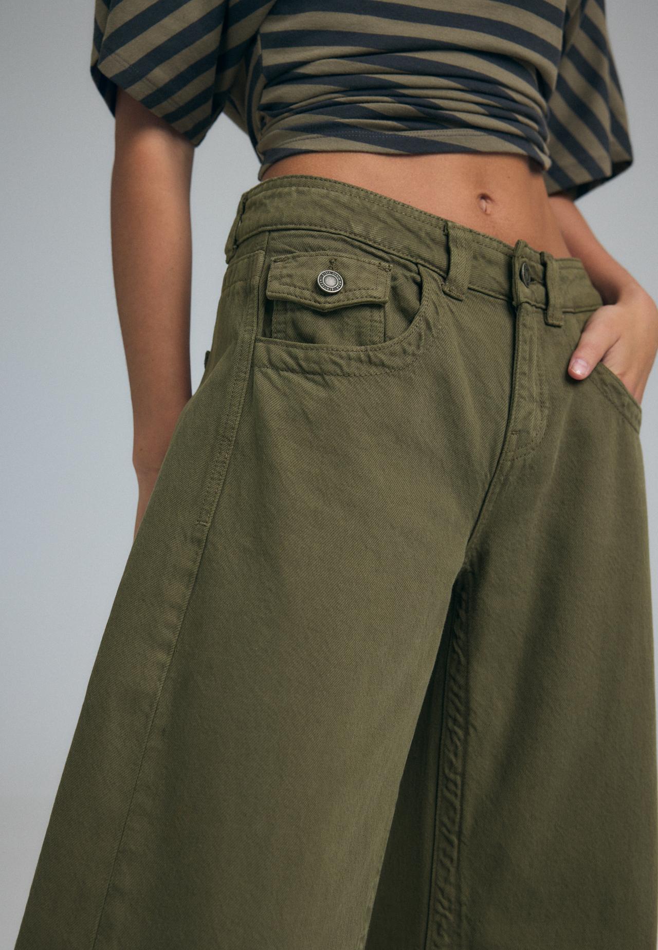Low-rise balloon jeans — Khaki