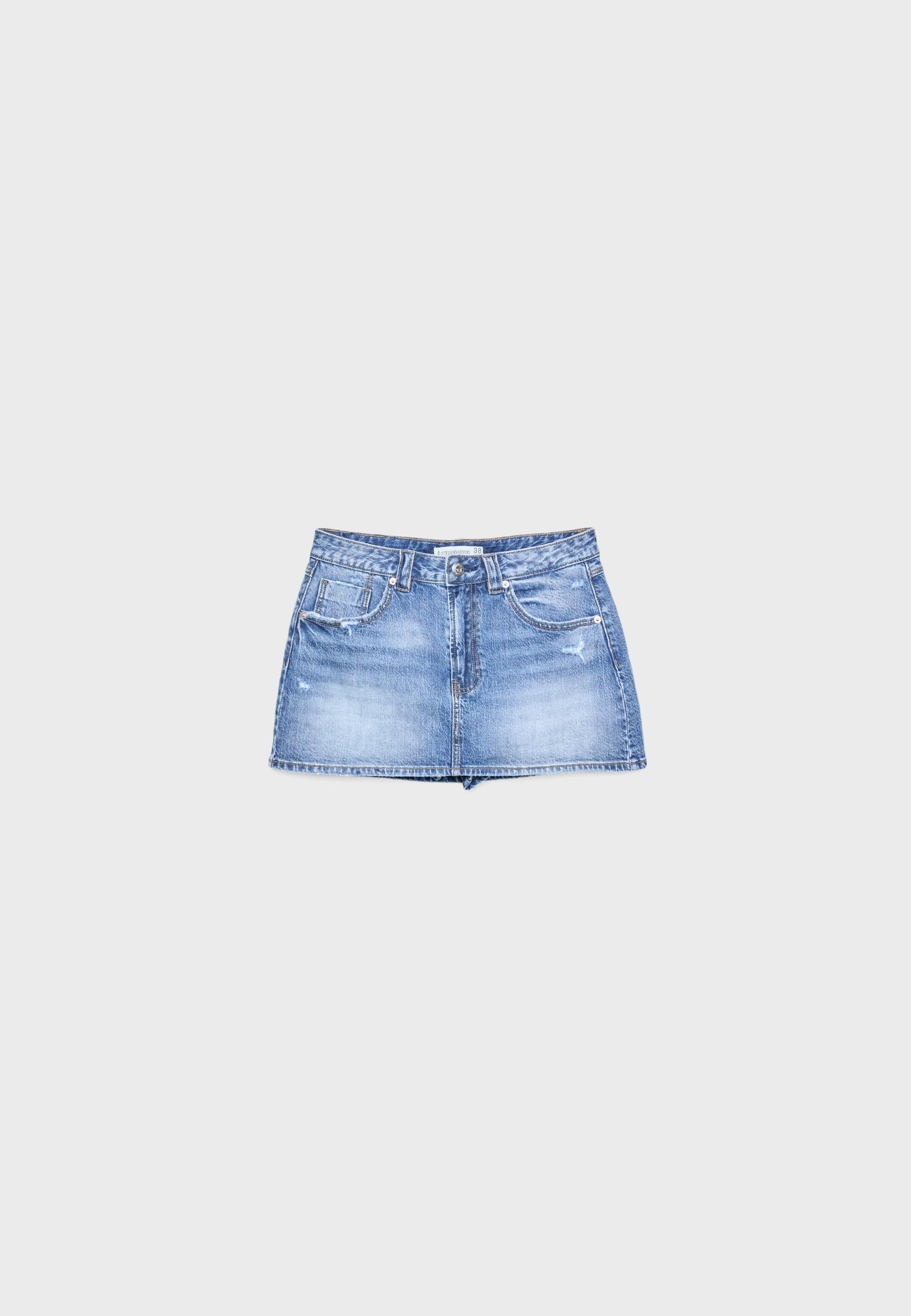 D62 denim skort - Women's fashion | Stradivarius United States