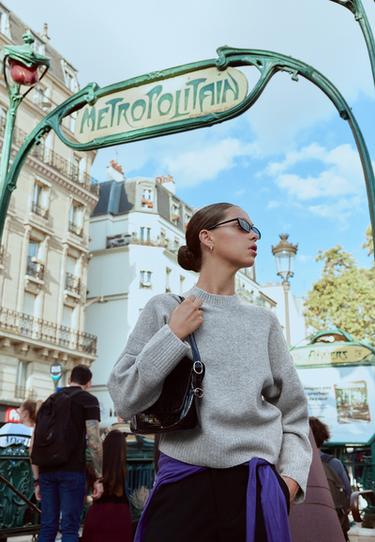 Soft-touch basic knit jumper — Dark grey 1