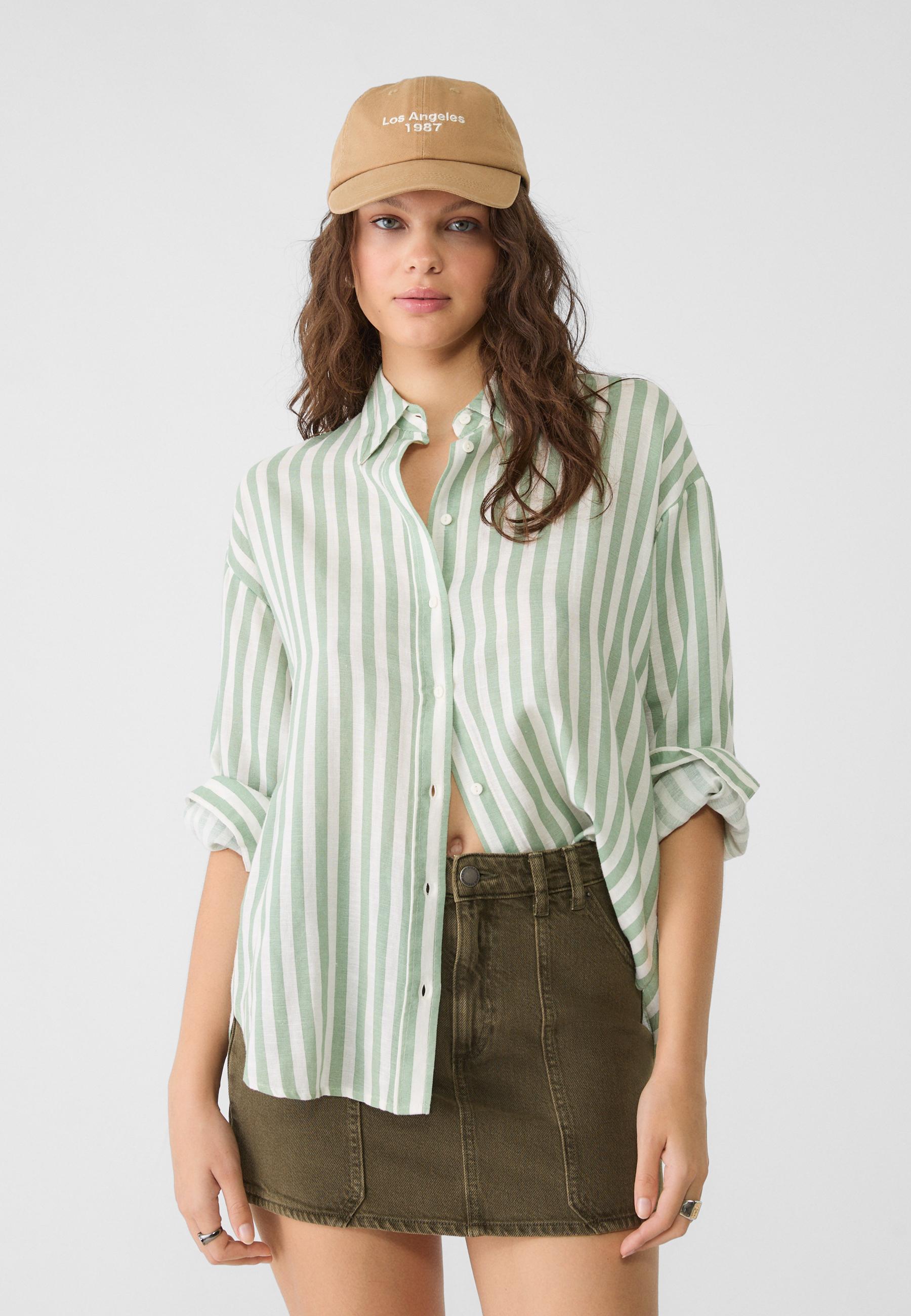 Camisa con lino Stradivarius Mexico