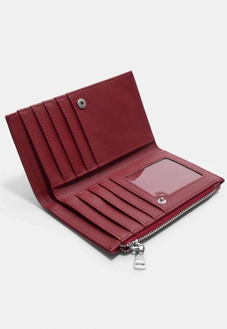 Stradivarius Ορθογώνιο Πορτοφόλι Με Φερμουάρ Κόκκινο Os φωτογραφία