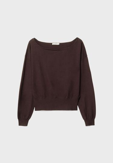 Asymmetric knit jumper — Brown 6