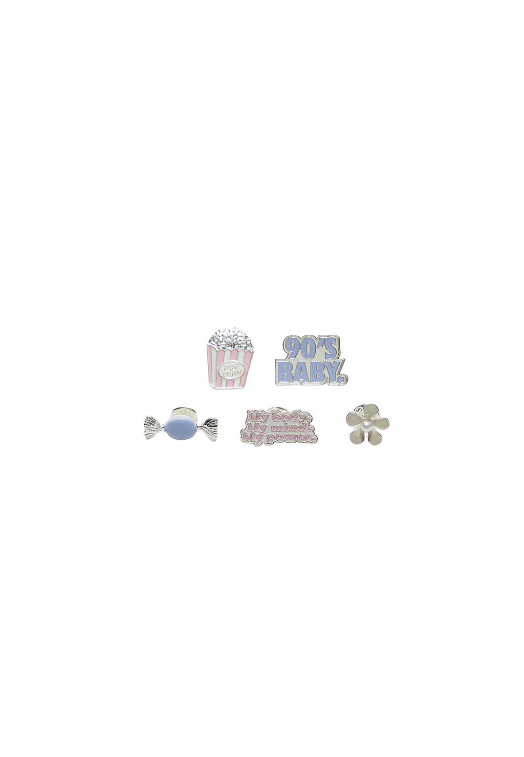 Set 5 pins combinados 90´s