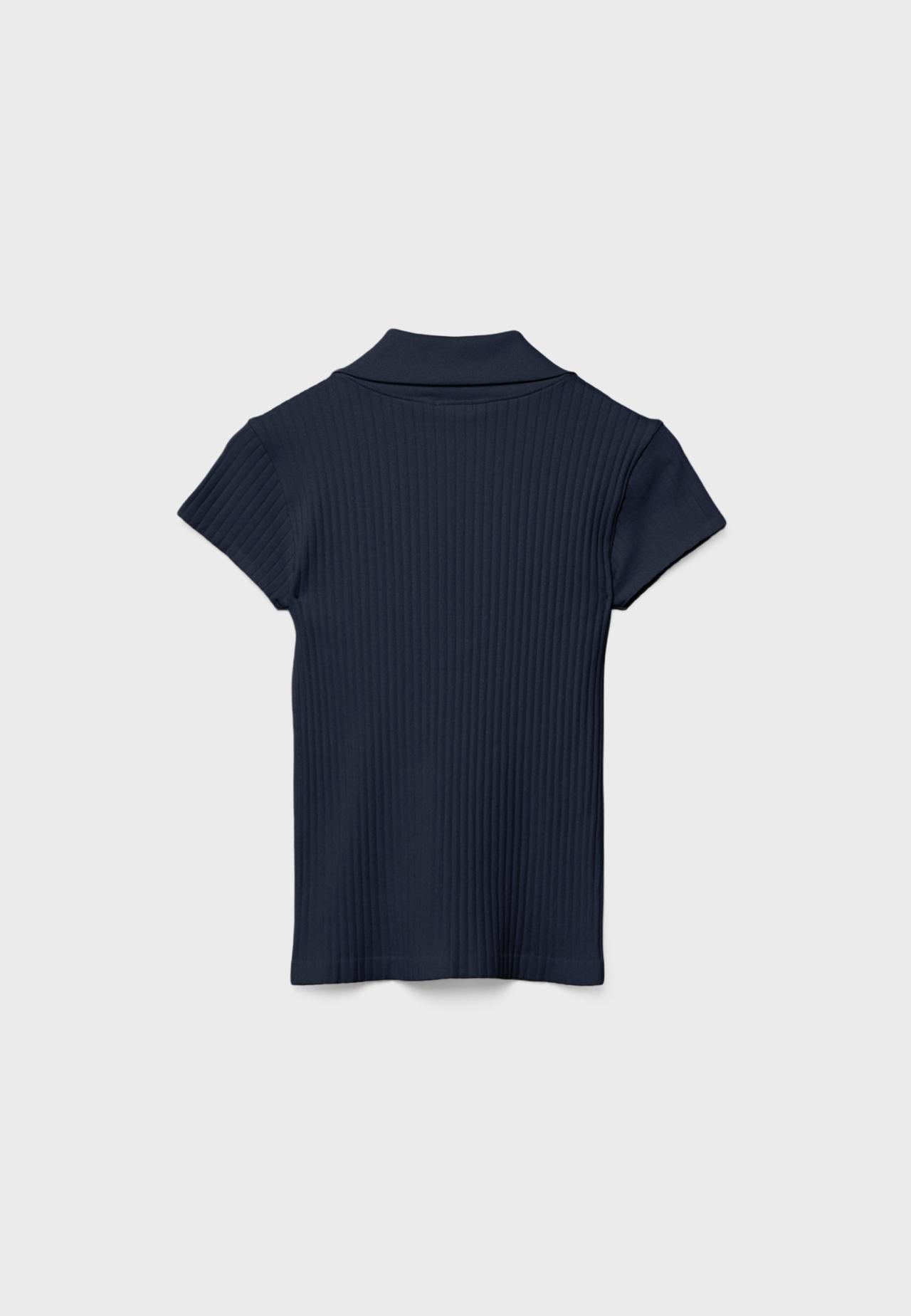 Basic seamless polo T-shirt — Dark blue