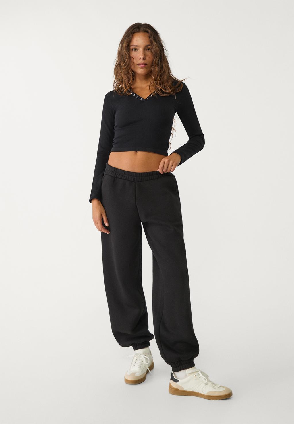 Pantalon jogger en molleton boyfriend