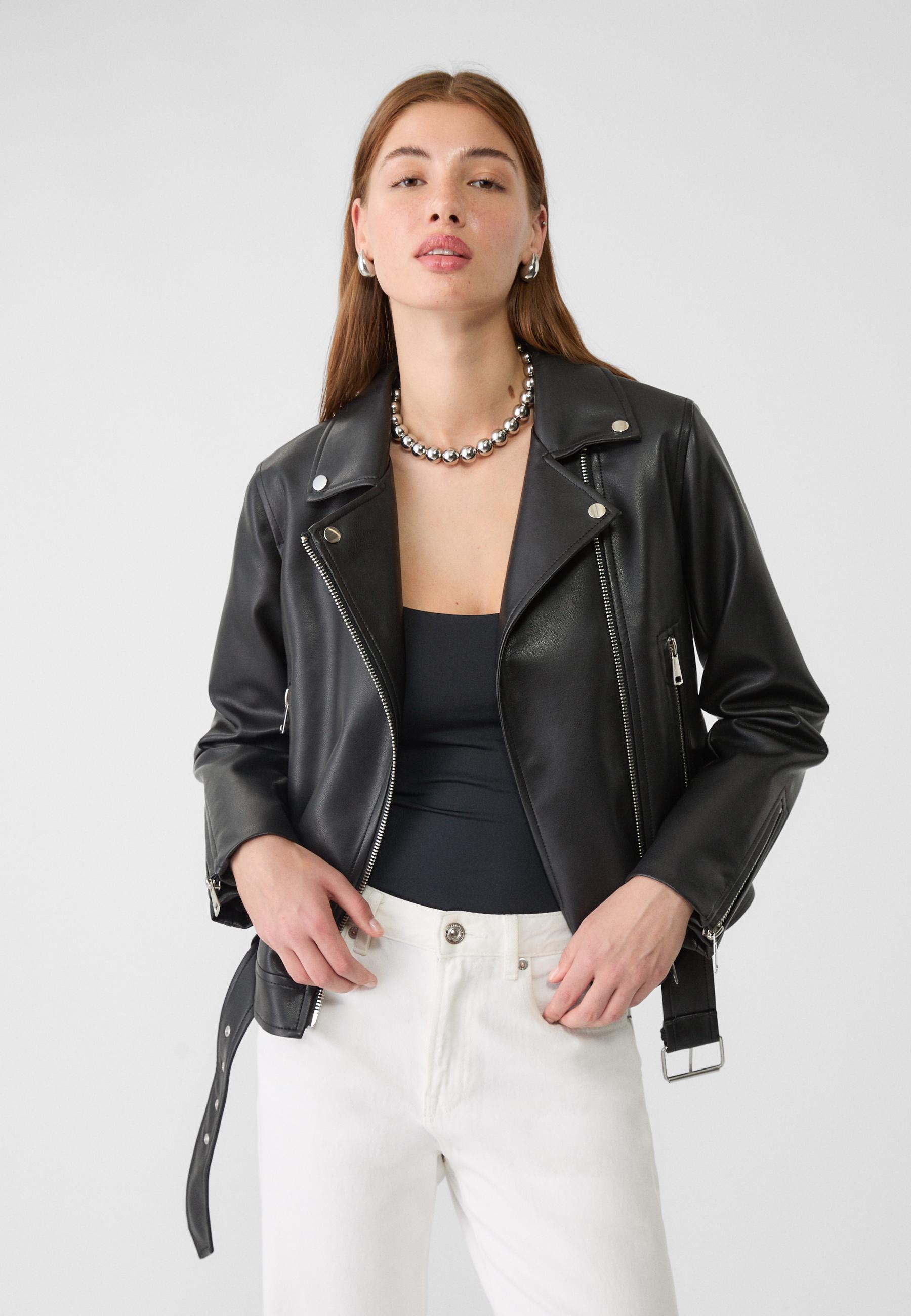 Faux leather biker waistcoat best sale