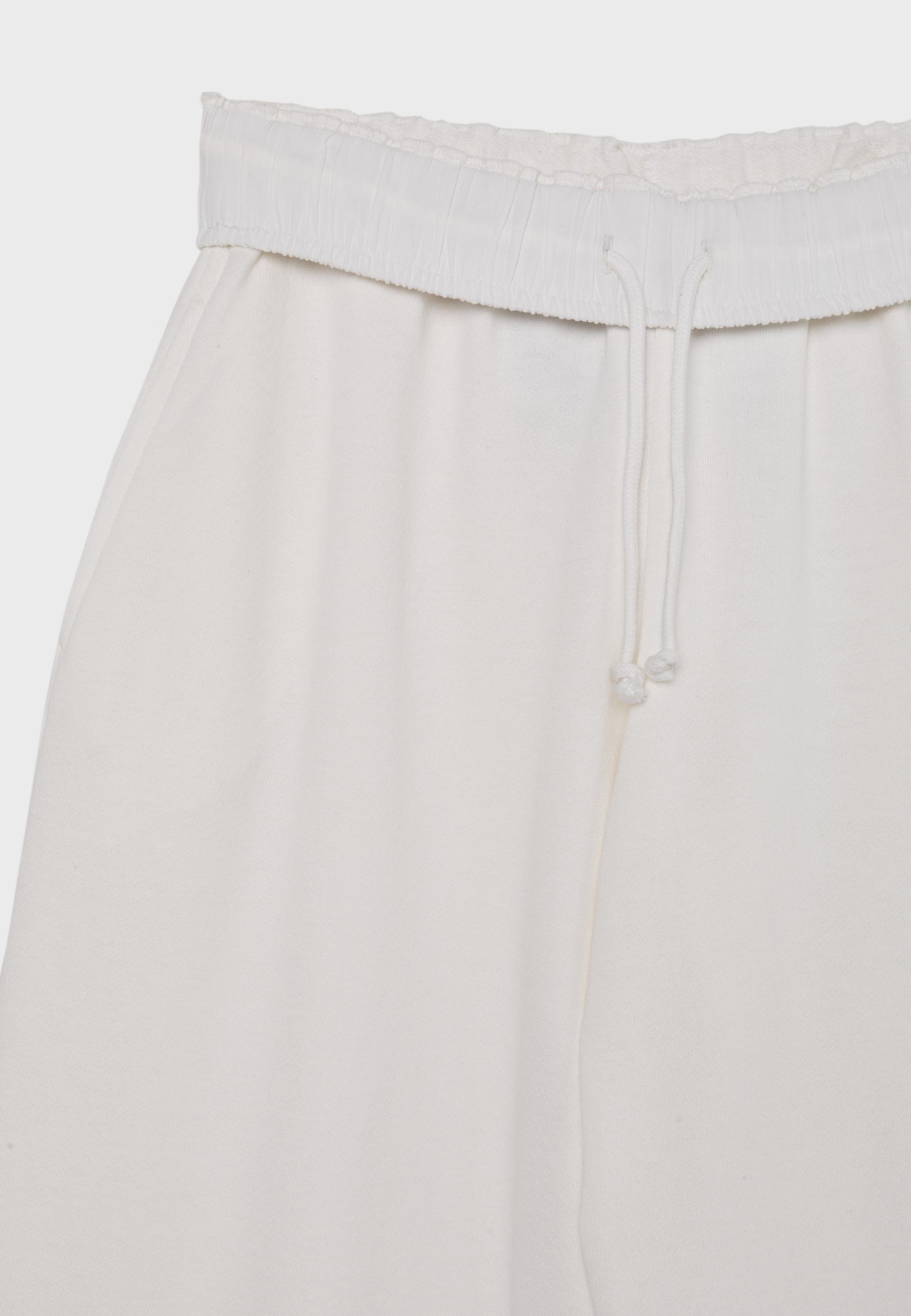 Washed effect straight-leg jogger trousers — Ecru