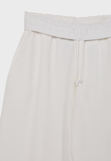 Washed-effect straight jogger trousers — Ecru 9