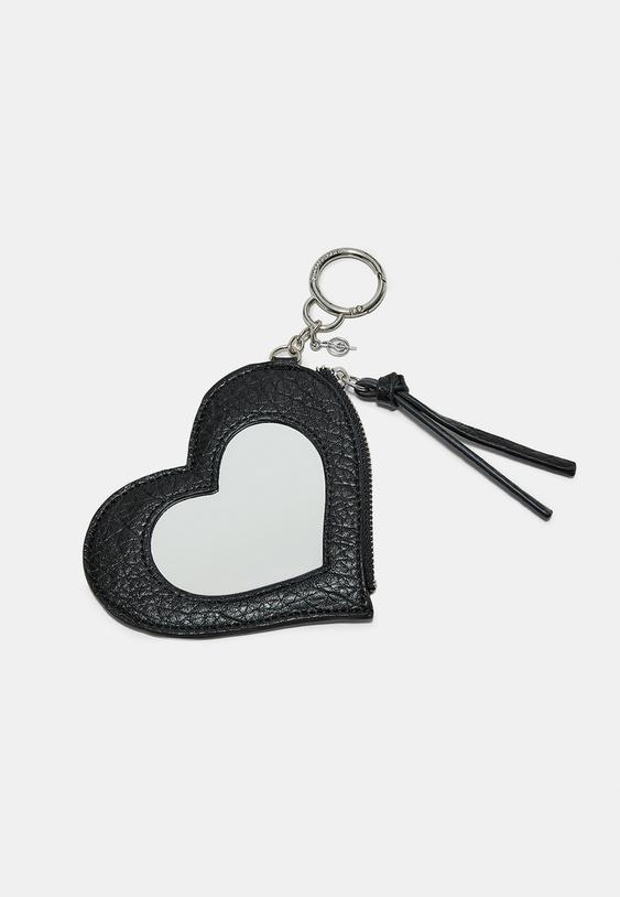 hartvormige portemonneesleutelhanger met spiegel