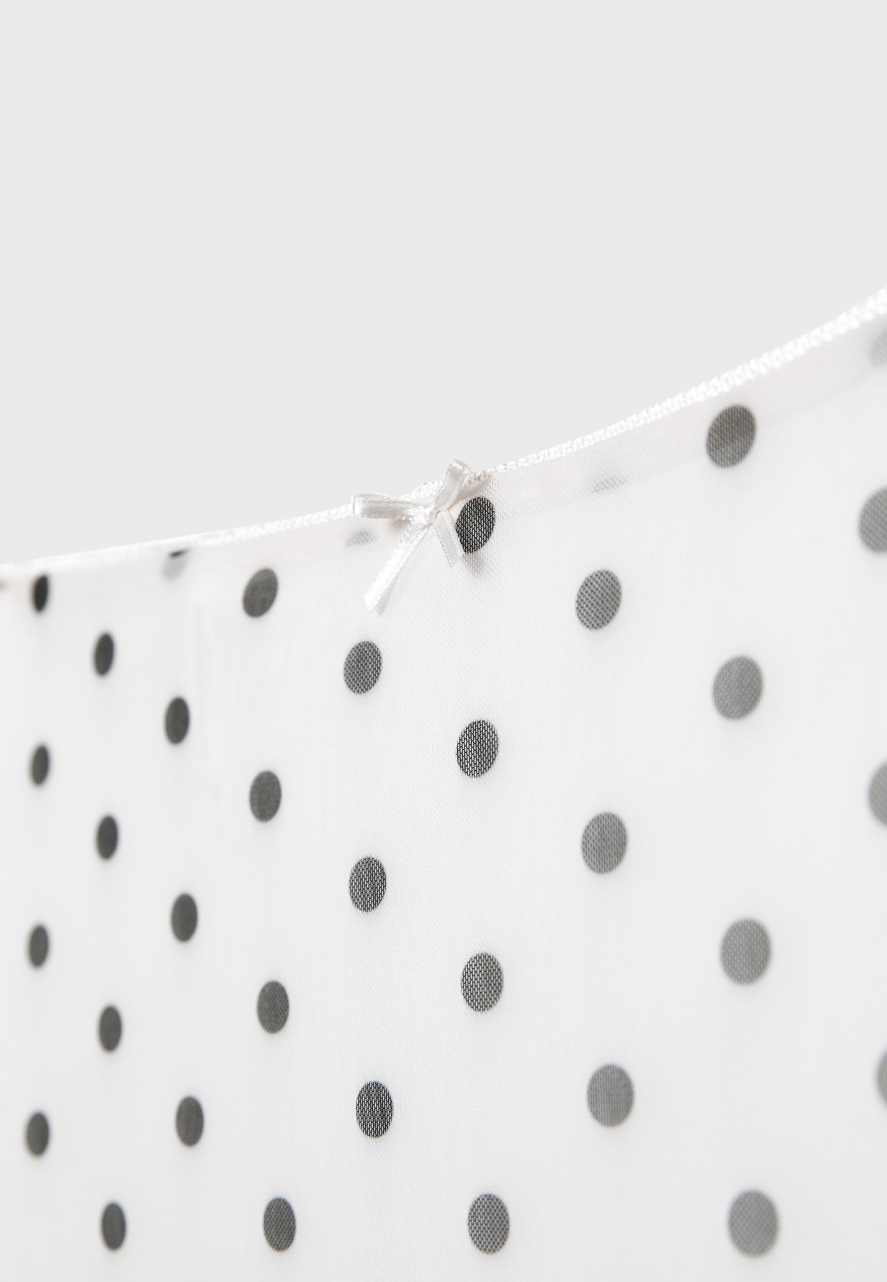 Polka dot tulle midi skirt — Ecru