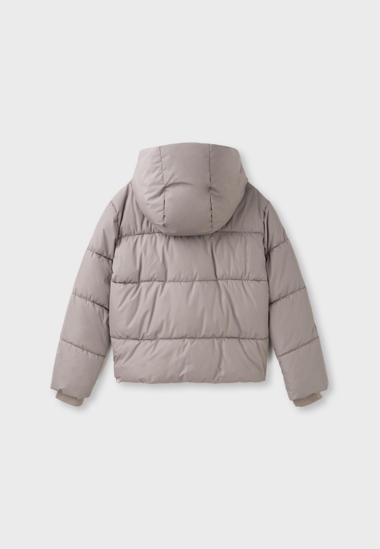 Basic hooded padded jacket — Brown