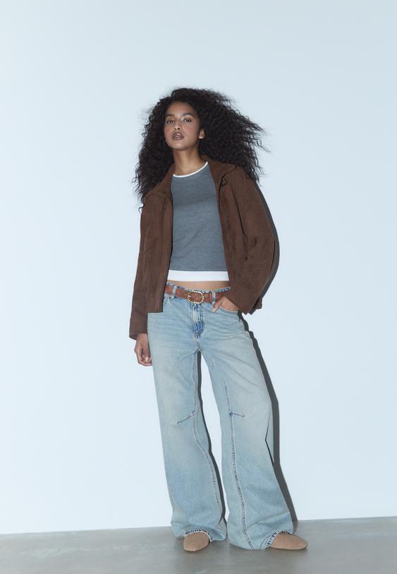 Stradivarius Basic Buckled Belt Brown 34