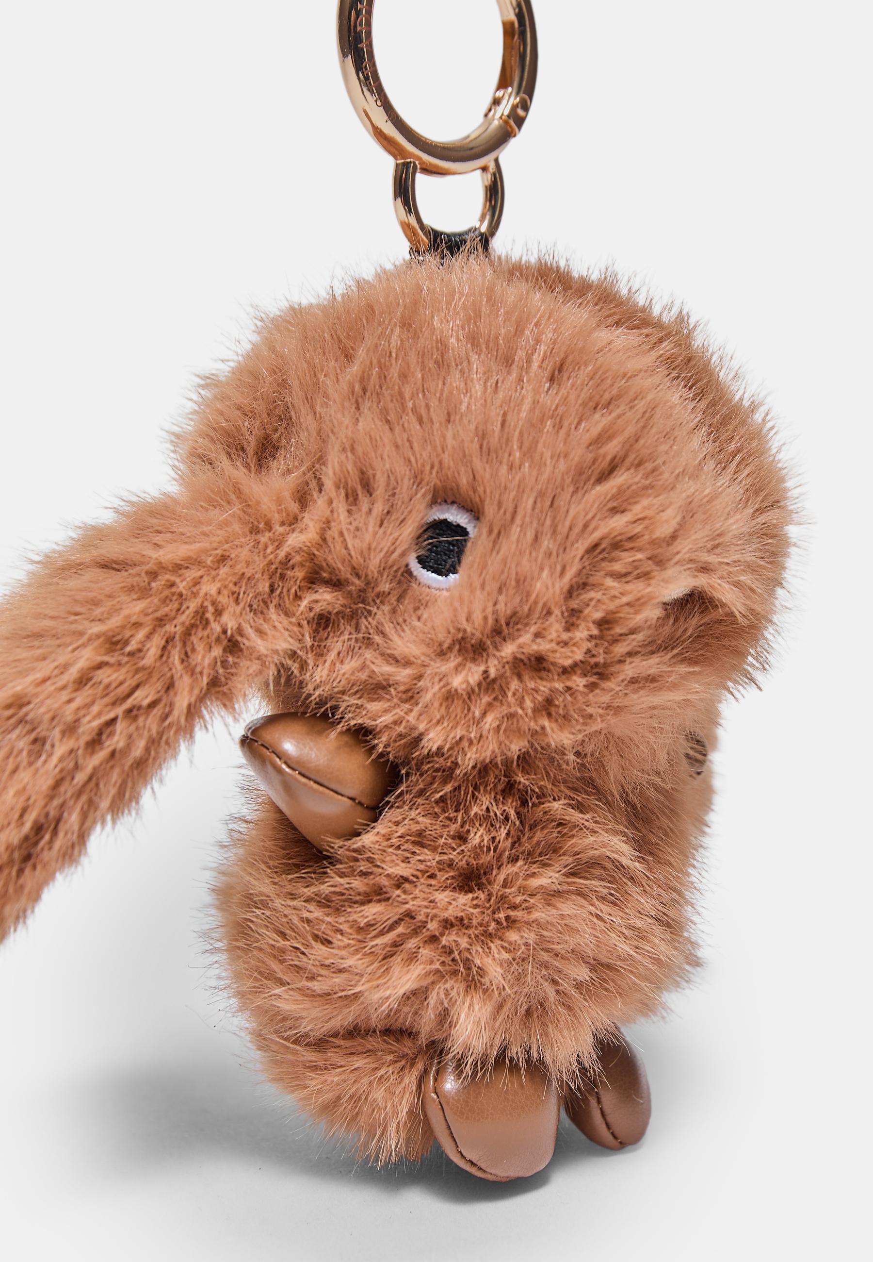 Rabbit charm keyring — Brown