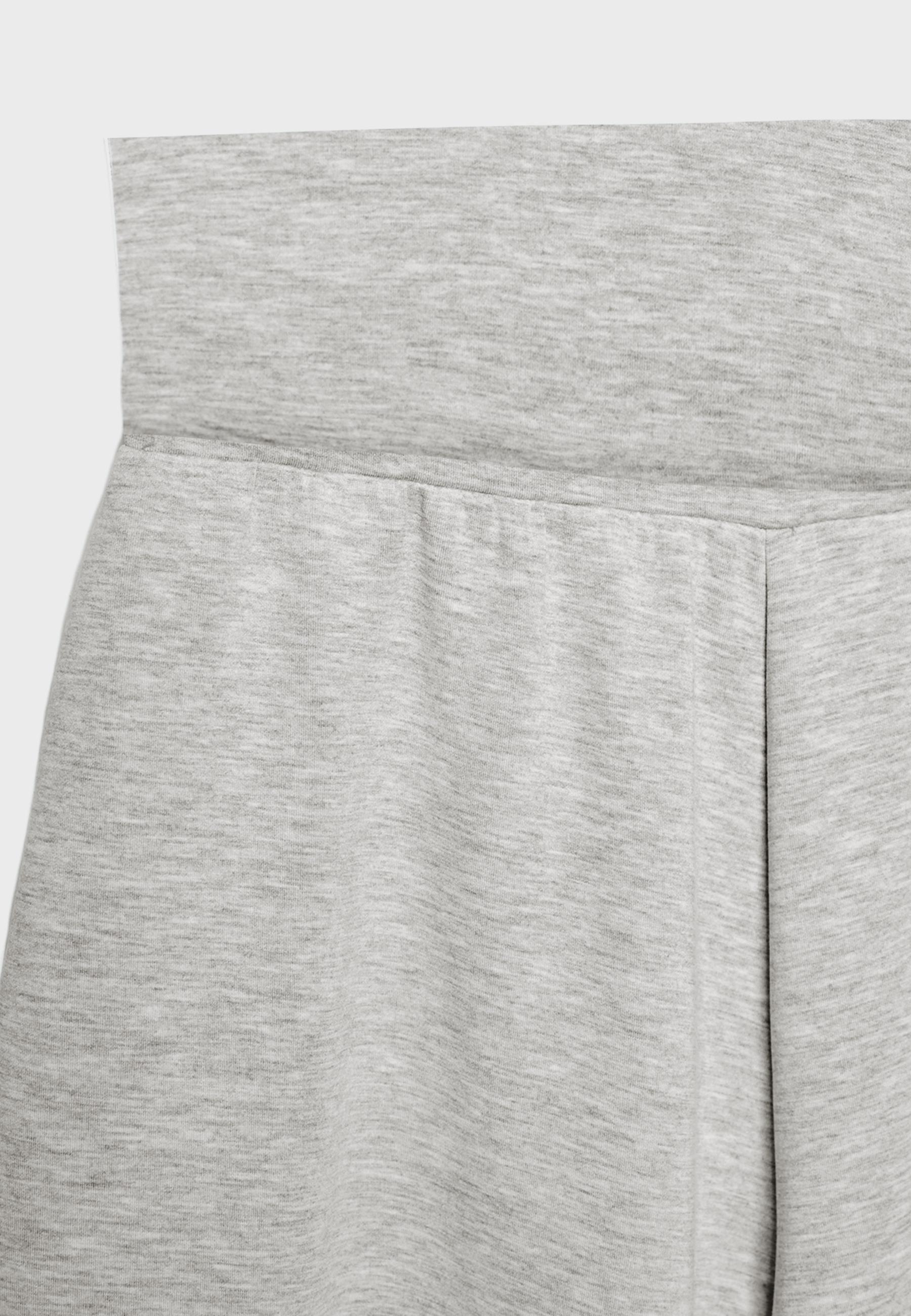Soft-touch balloon jogger trousers with turn-up waist — Grey melange
