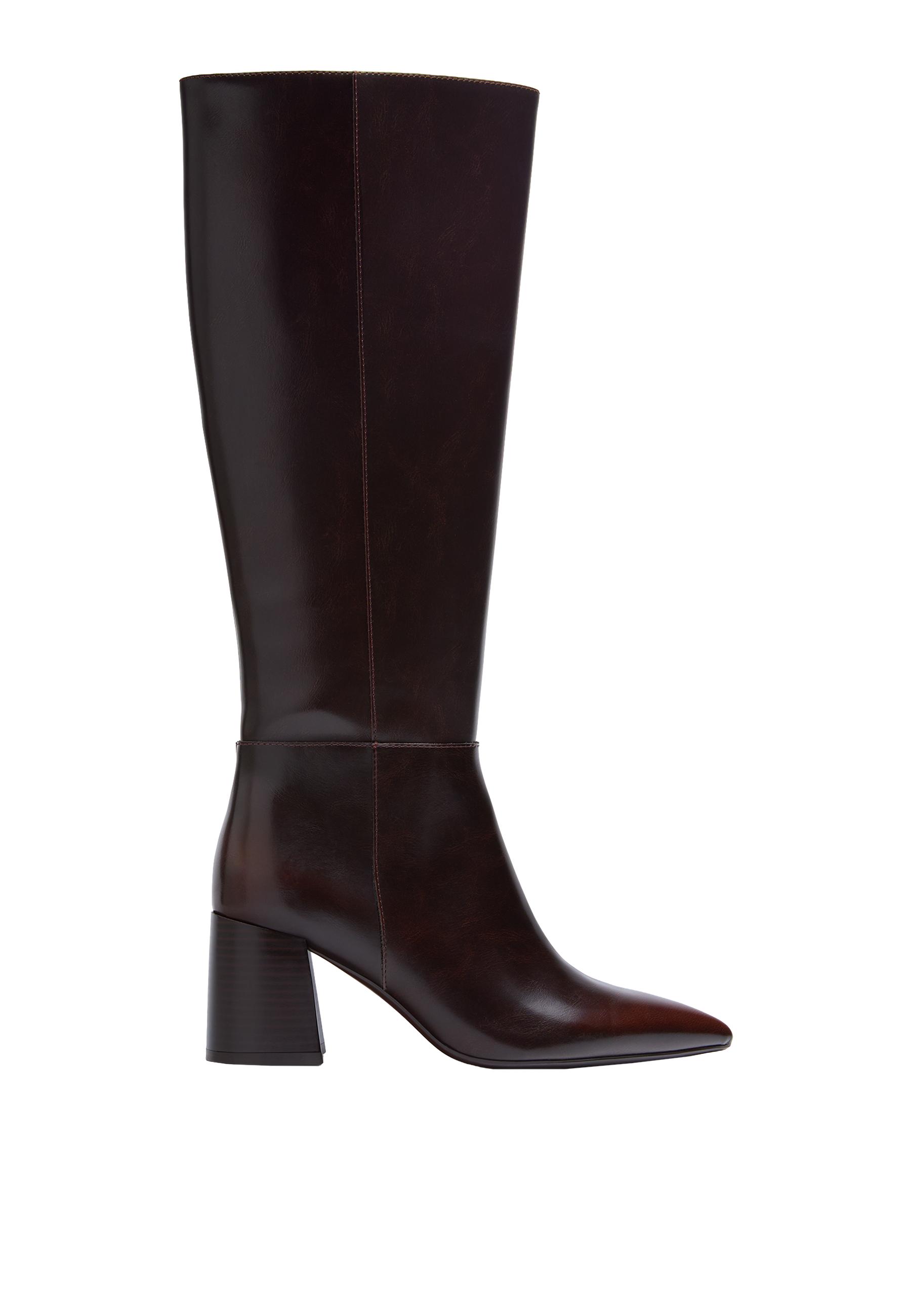 Brown heeled high boots — BROWN
