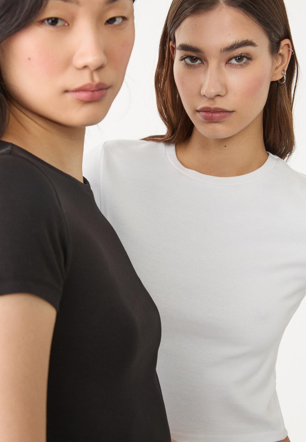 2er-Pack Cropped-Shirts aus Baumwolle