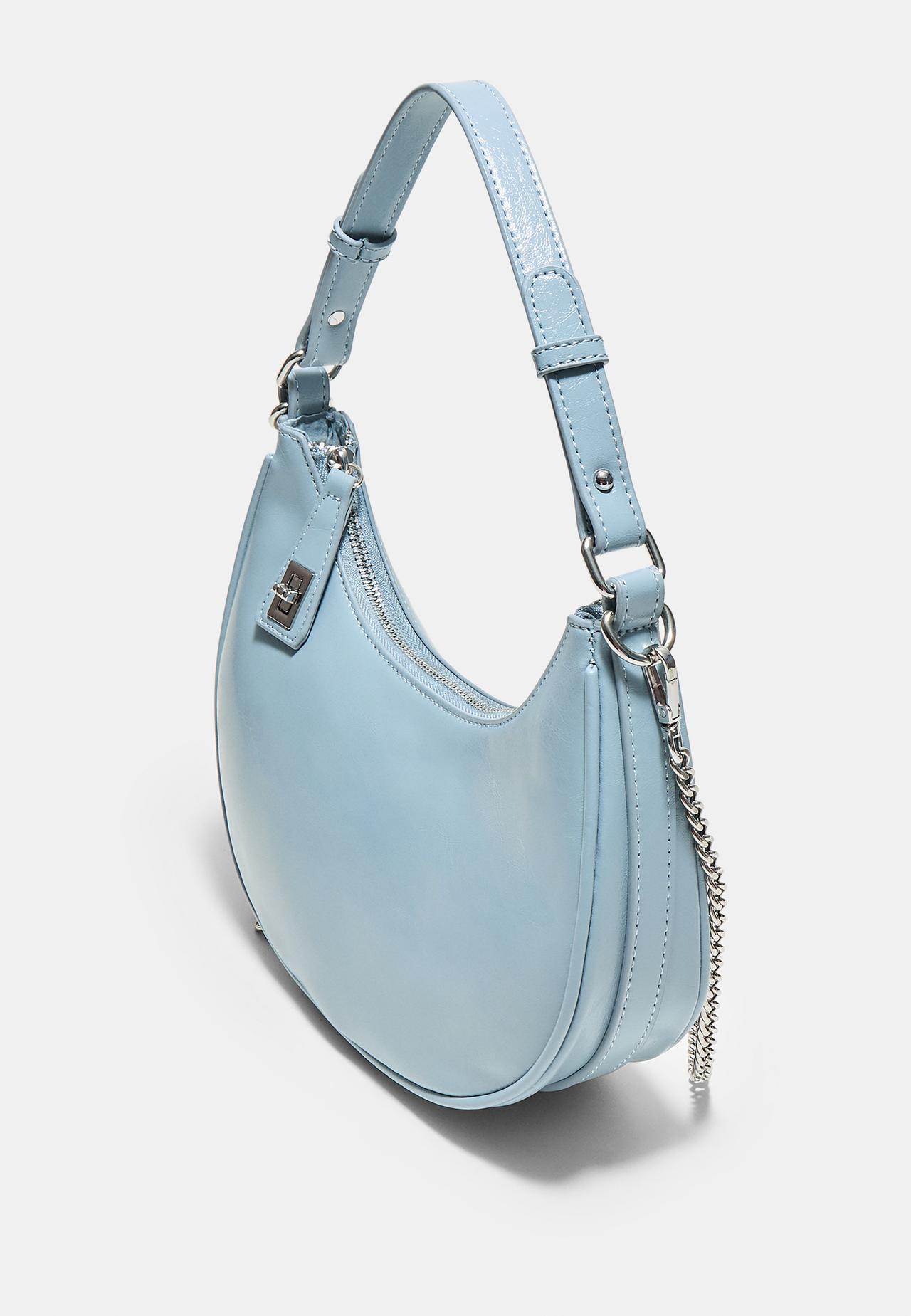 Shoulder bag with chain — Sky blue