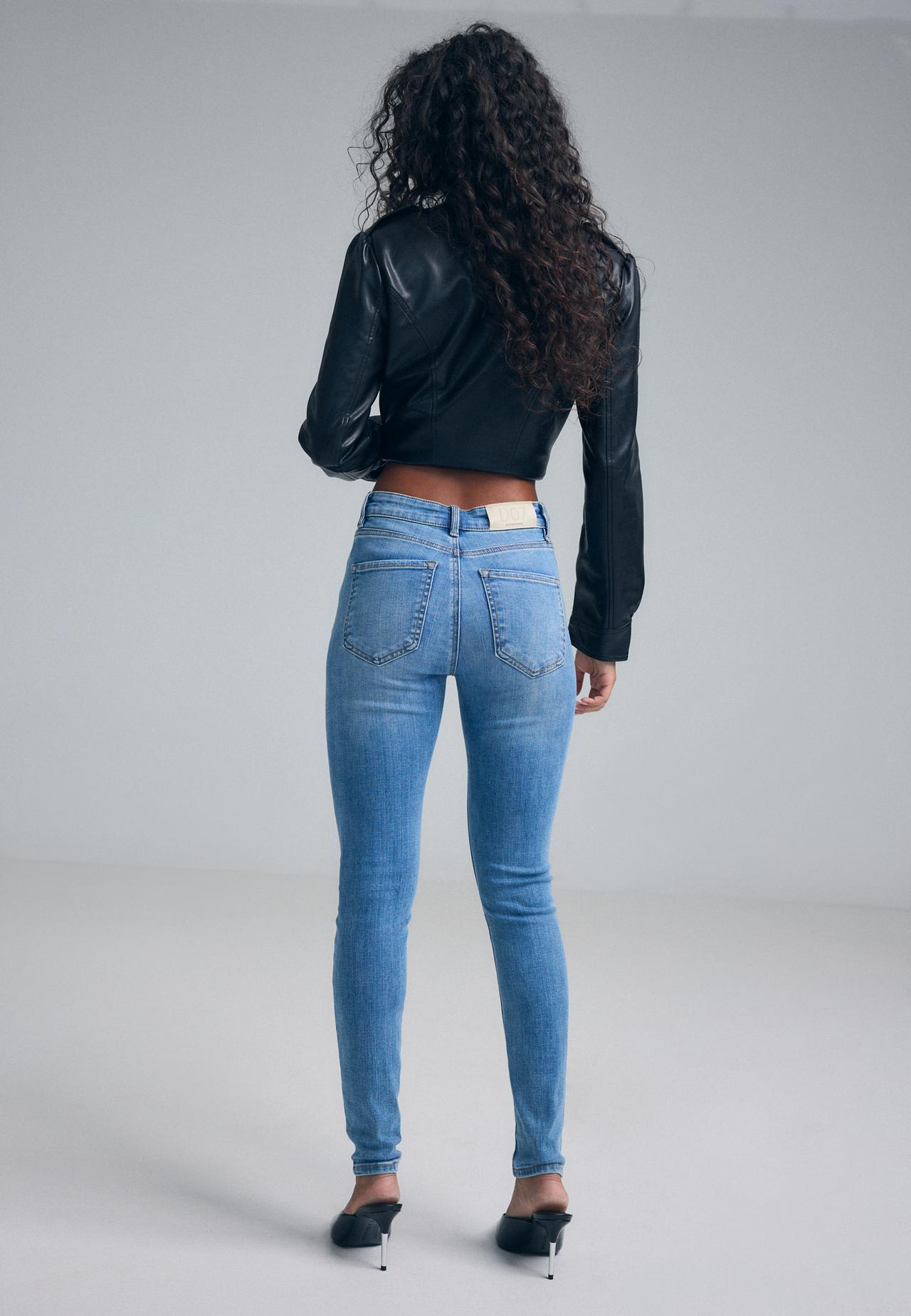 D07 High-waist skinny jeans — MEDIUM LIGHT BLUE DENIM