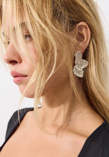 Fan dangle earrings — Grey 2