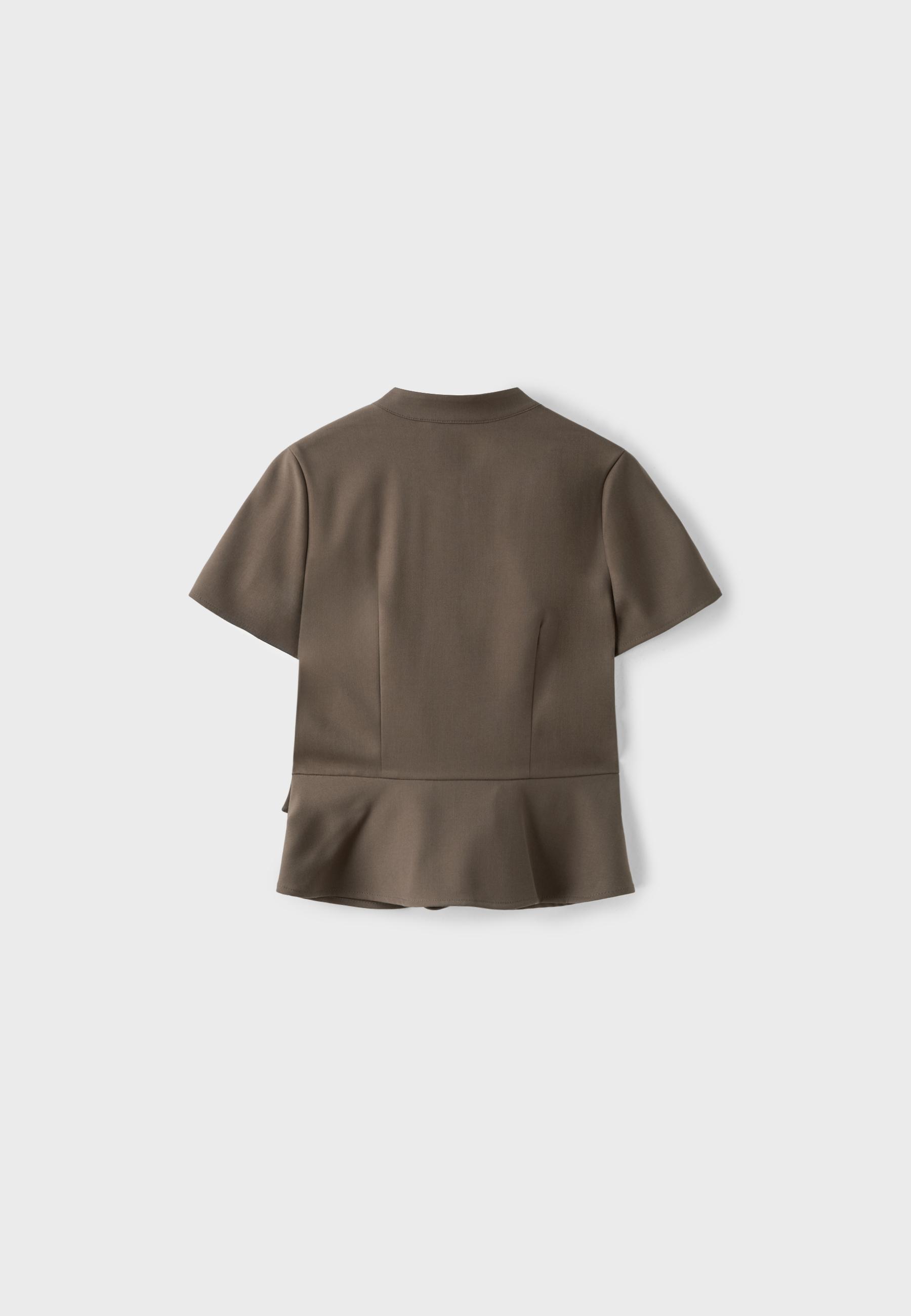 Fitted short sleeve shirt — Brown