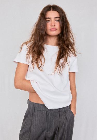 B02 Basic regular fit soft-touch T-shirt — White 3
