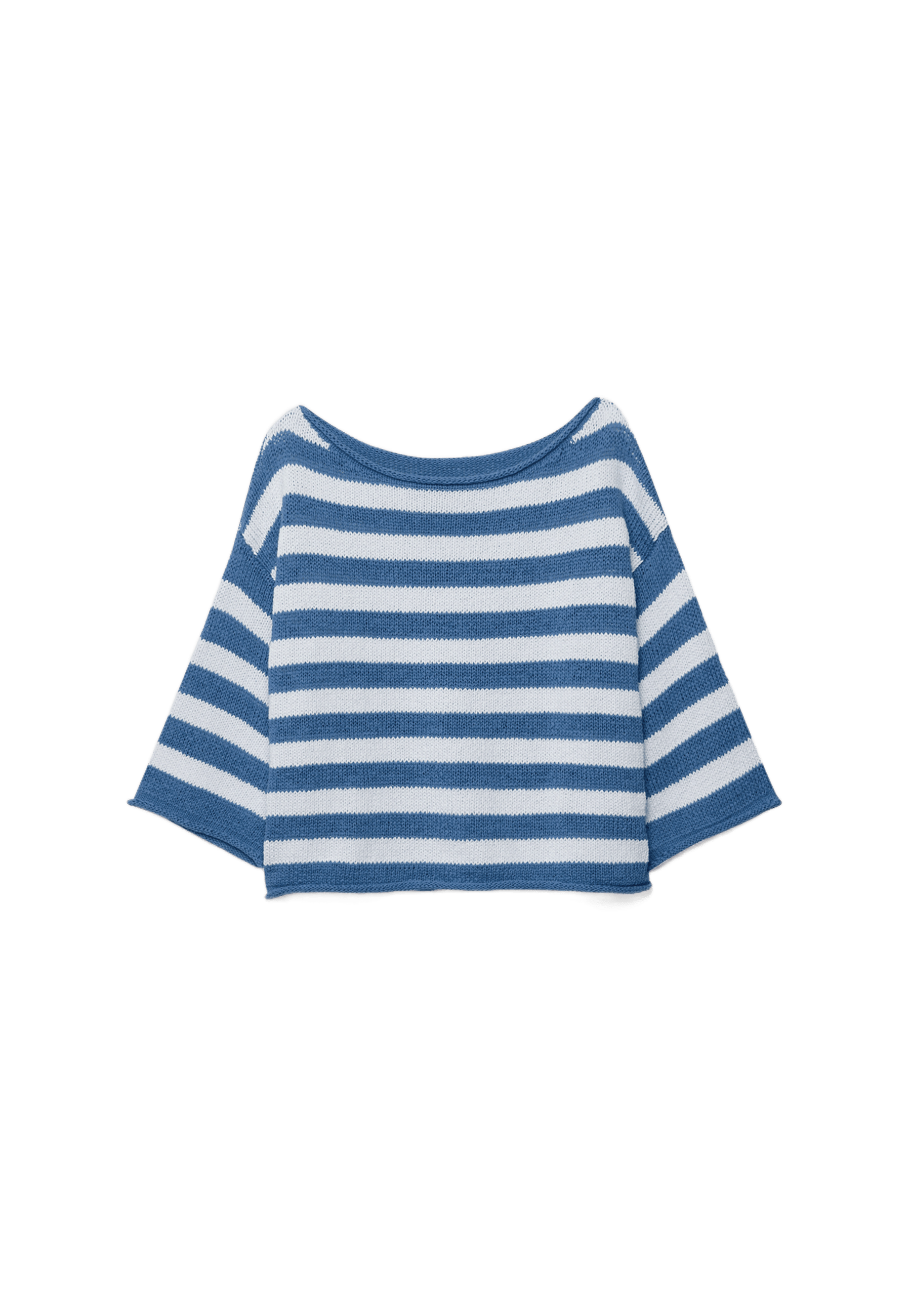 Boat neck knit sweater — Royal blue