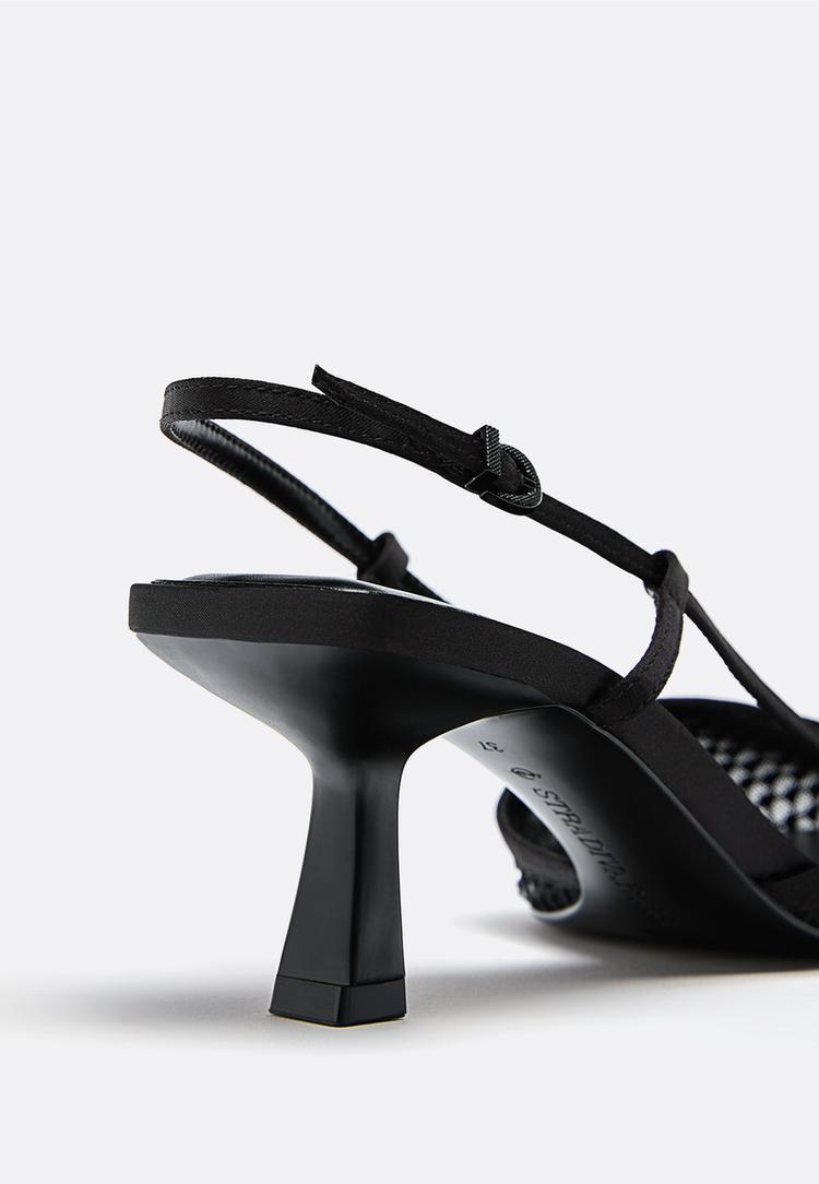 zapatos tacon mesh pedreria