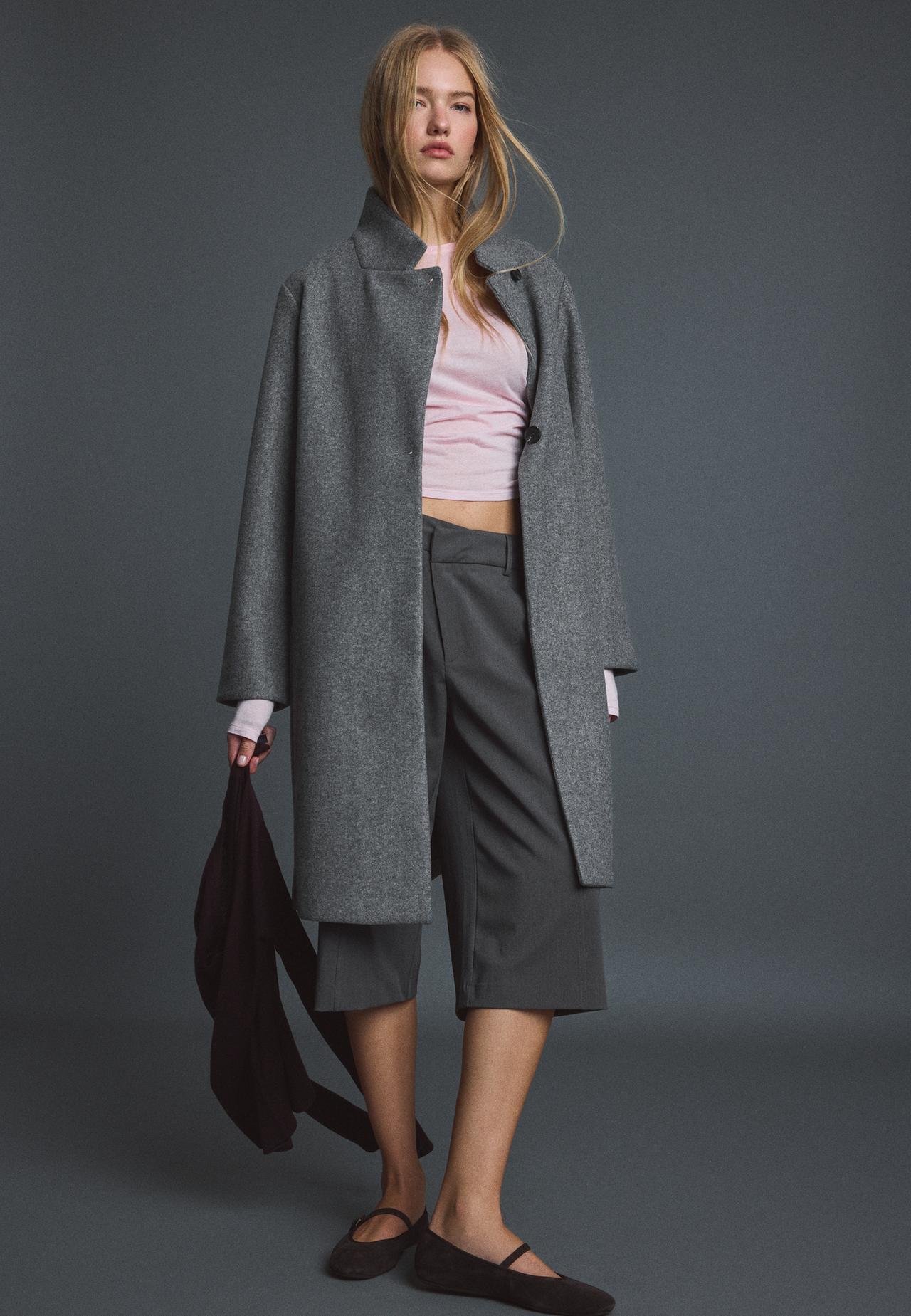 Soft-touch basic coat — Dark grey