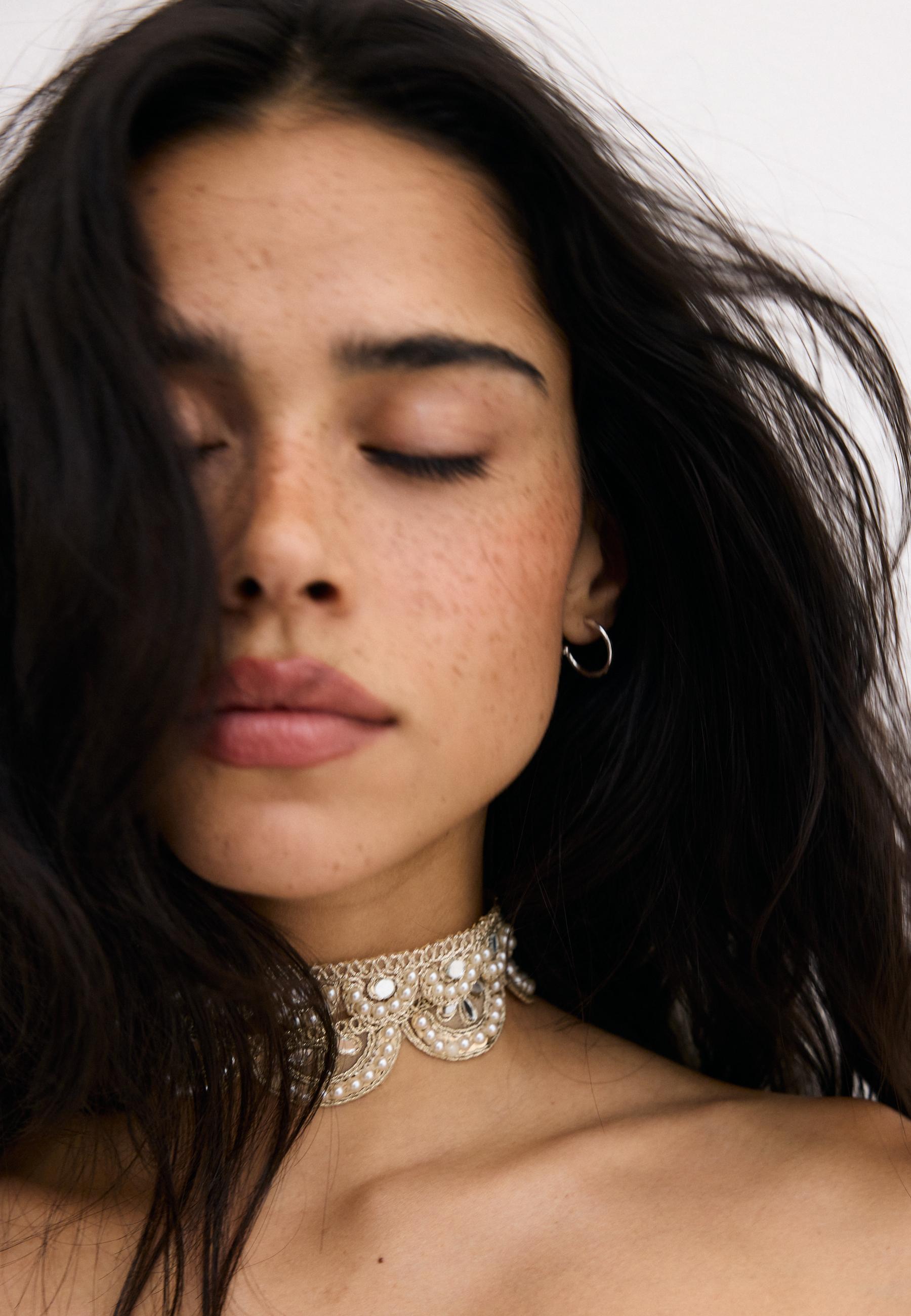 Set of 2 mirror choker necklaces — Gold