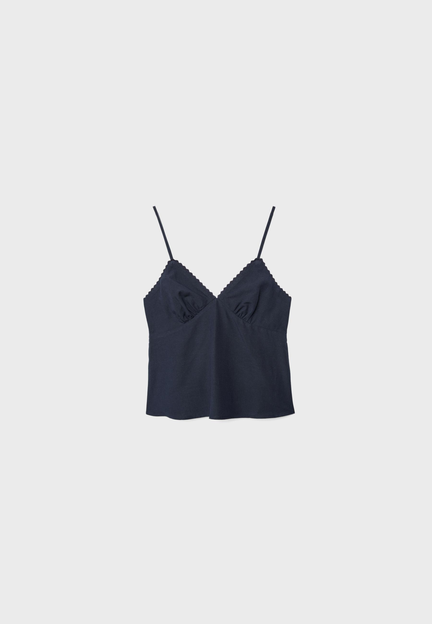 Rustic strappy top — Dark blue