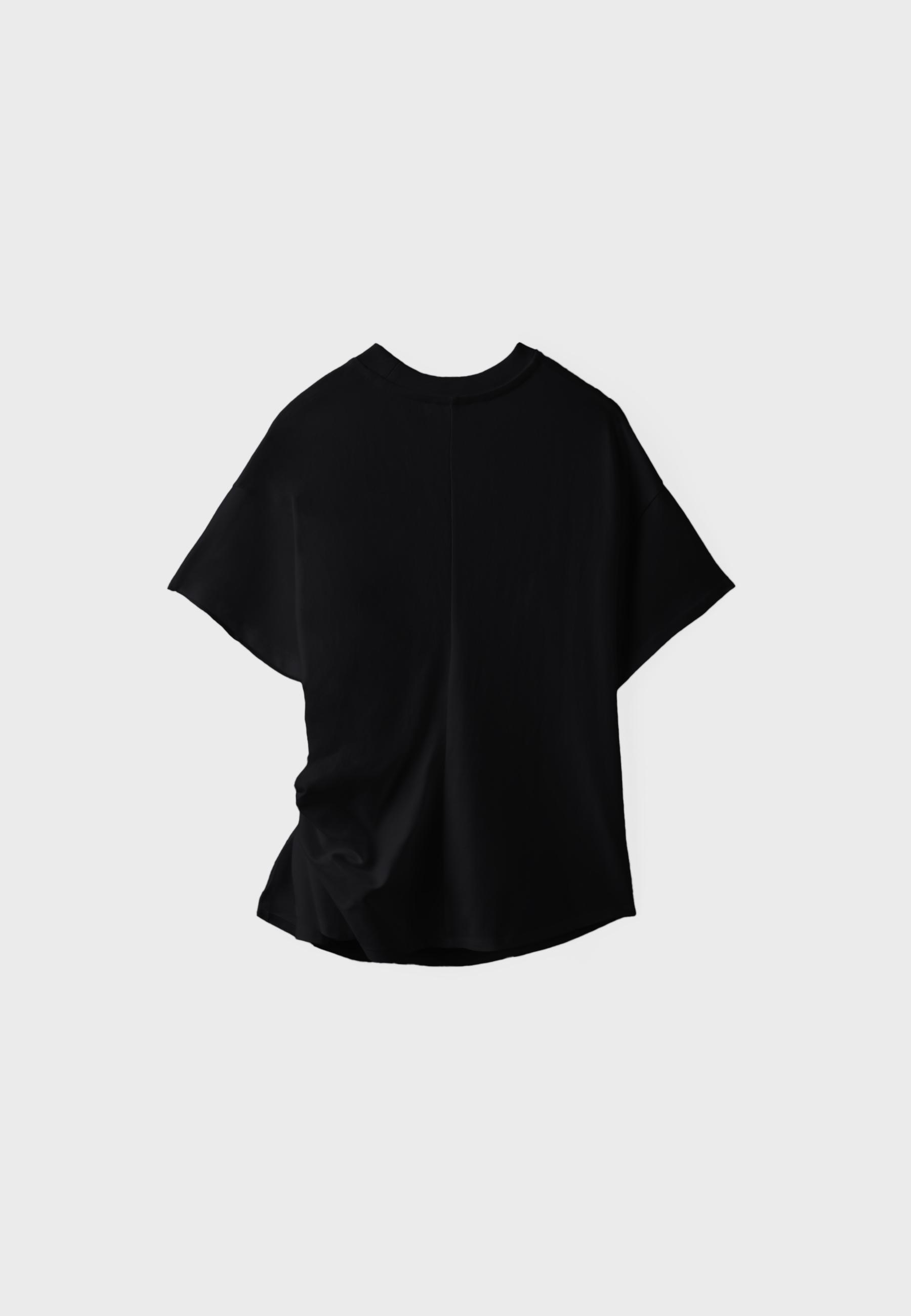 Short sleeve knot-detail T-shirt — Black