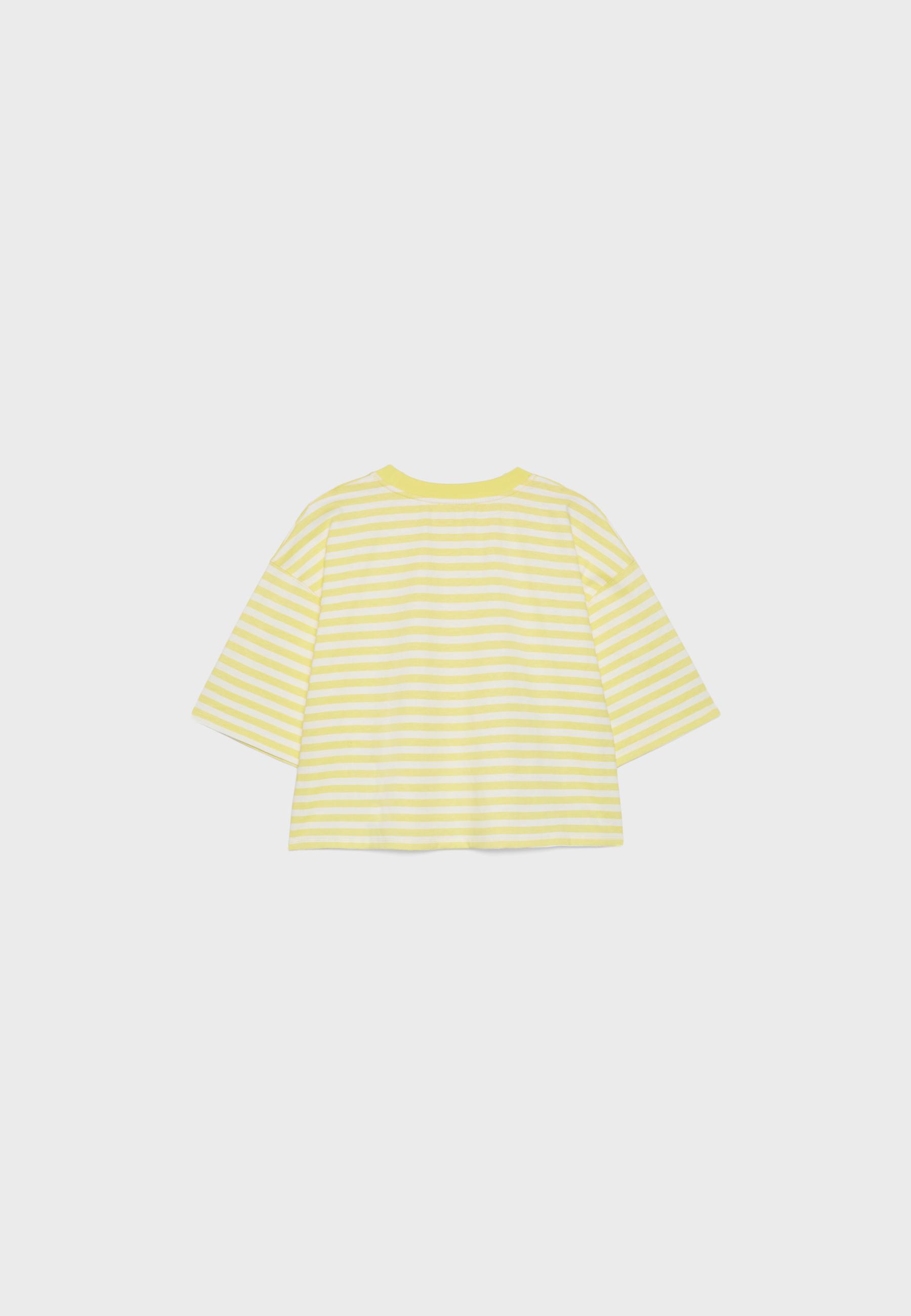 Striped short sleeve T-shirt — Pastel yellow