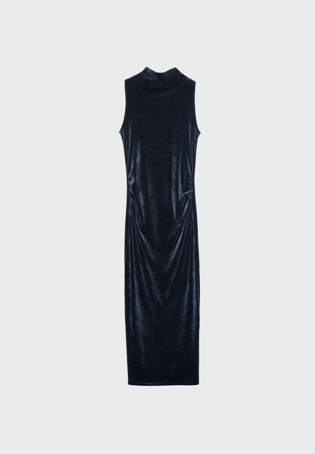 Sleeveless velvet midi dress
