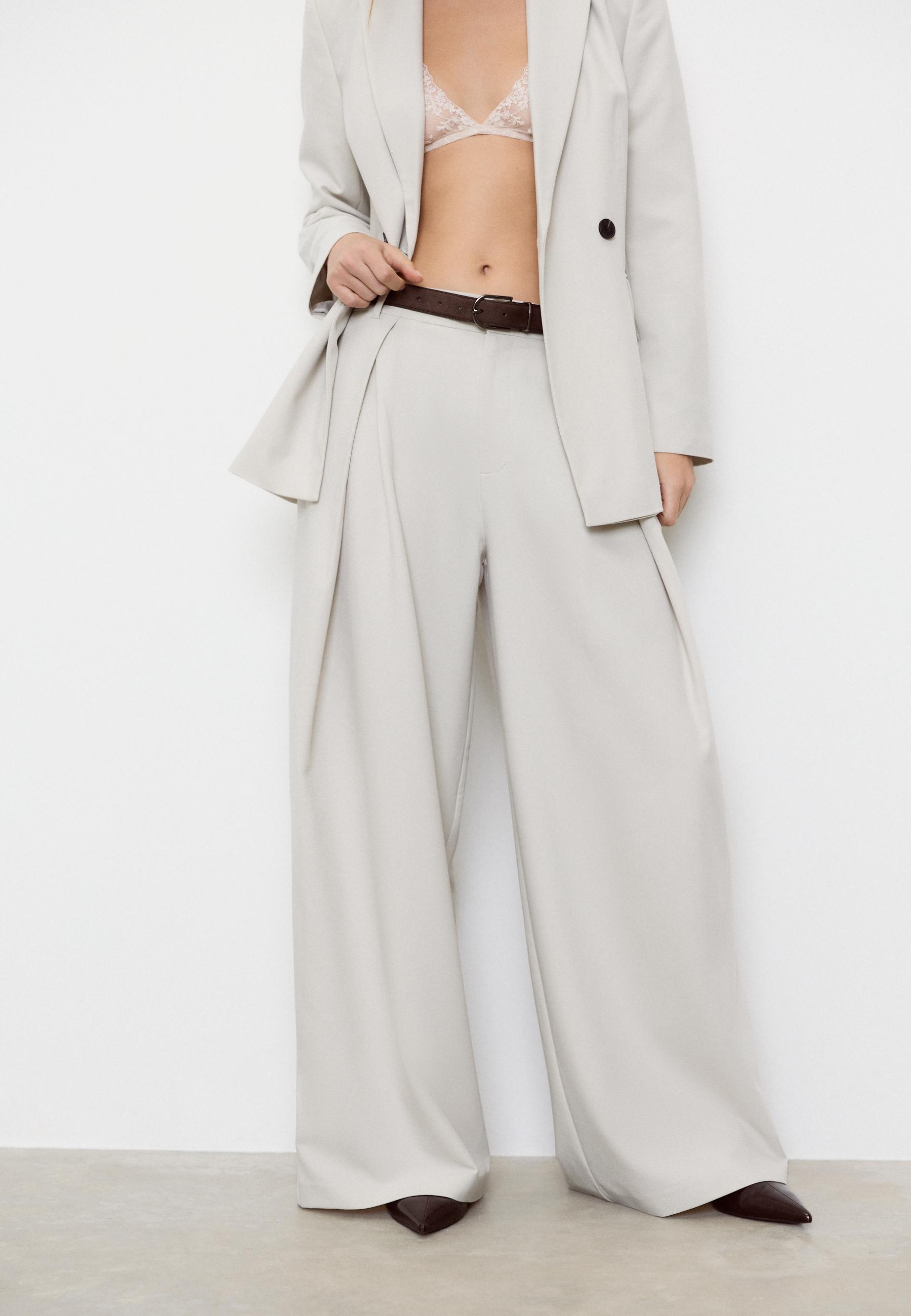 Maxi-dart trousers with belt — Ice