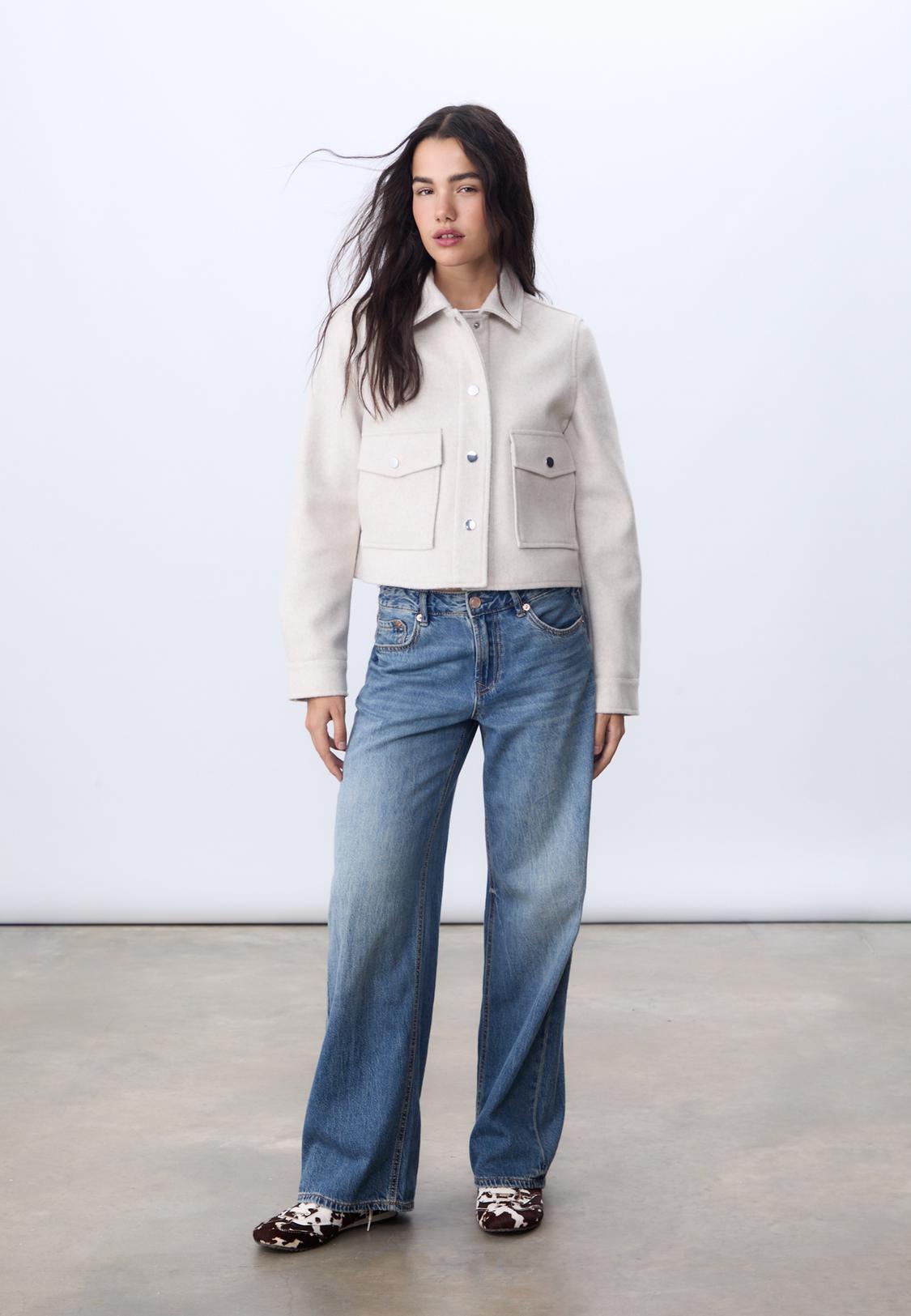 cropped jacket stradivarius utility jacket