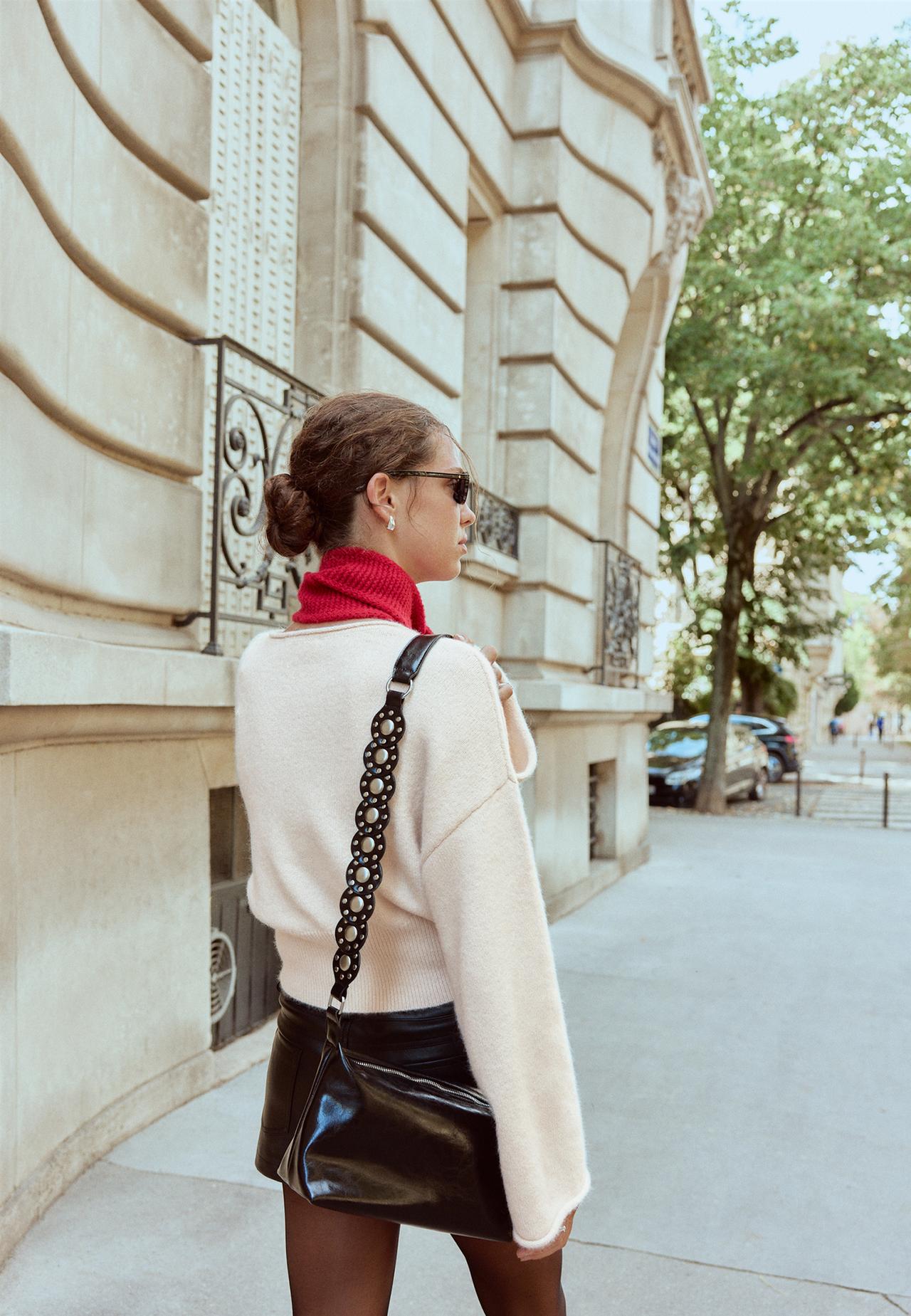 Soft knit sash-detail jumper — Stone