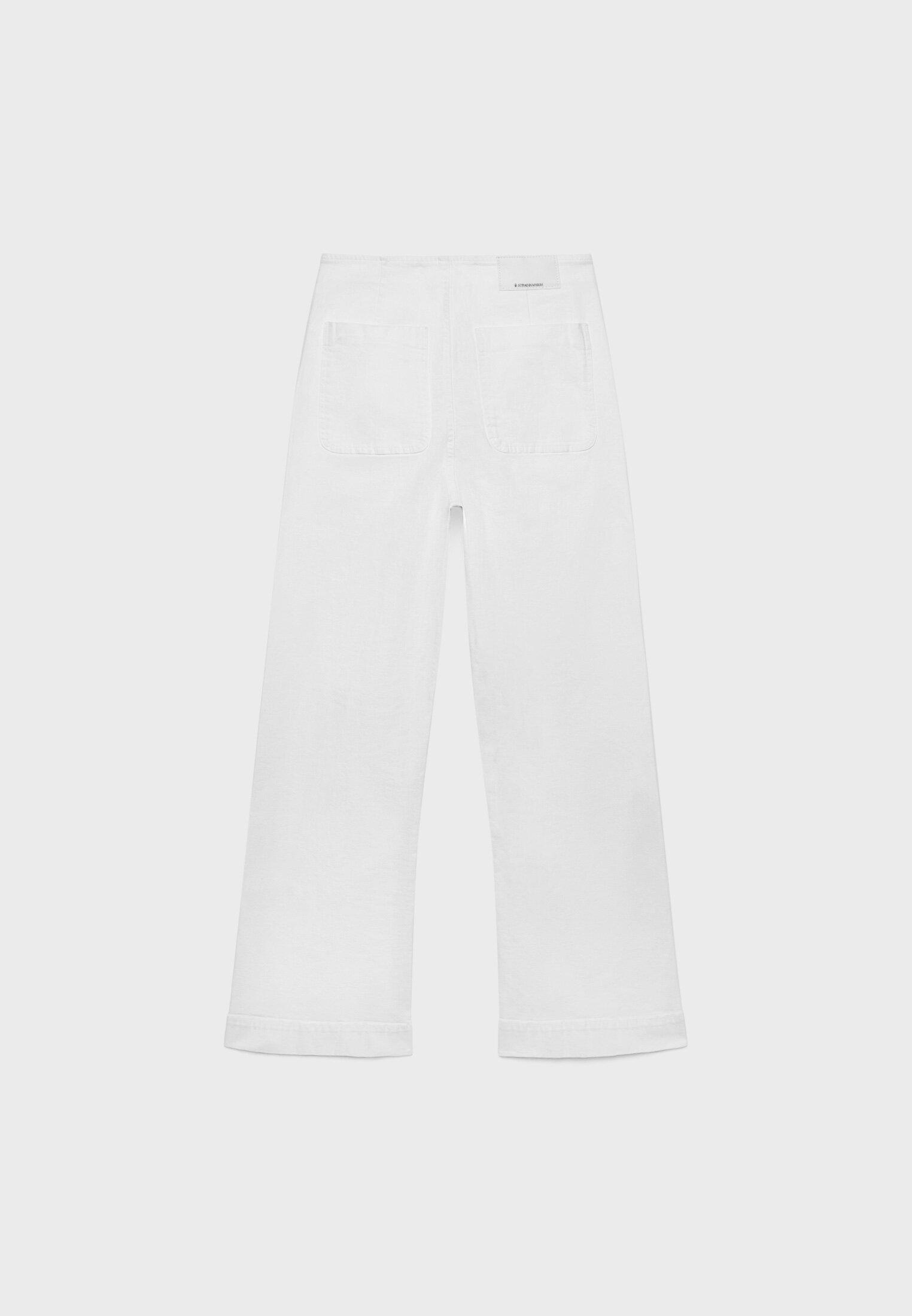 D77 Minimalist trousers with pockets — White