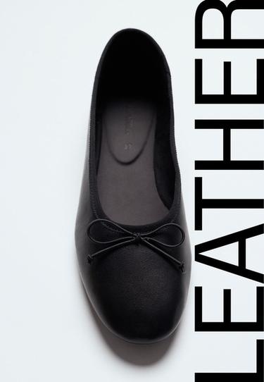 Extra-flexible leather ballet flats — BLACK  2